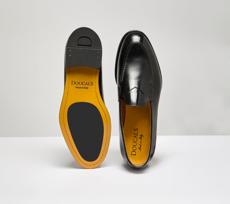 Mocassin en cuir noir