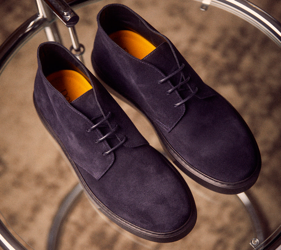 Chukka boot en daim bleu