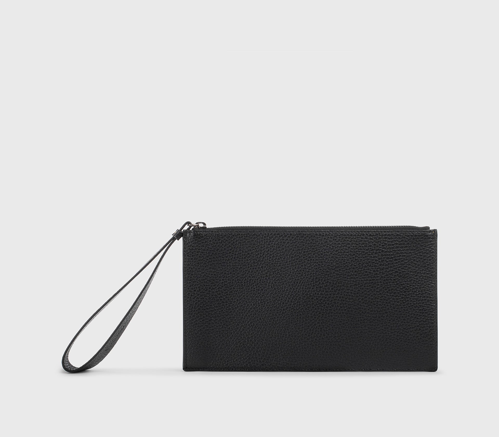 Credit card holder in black tumbled leather