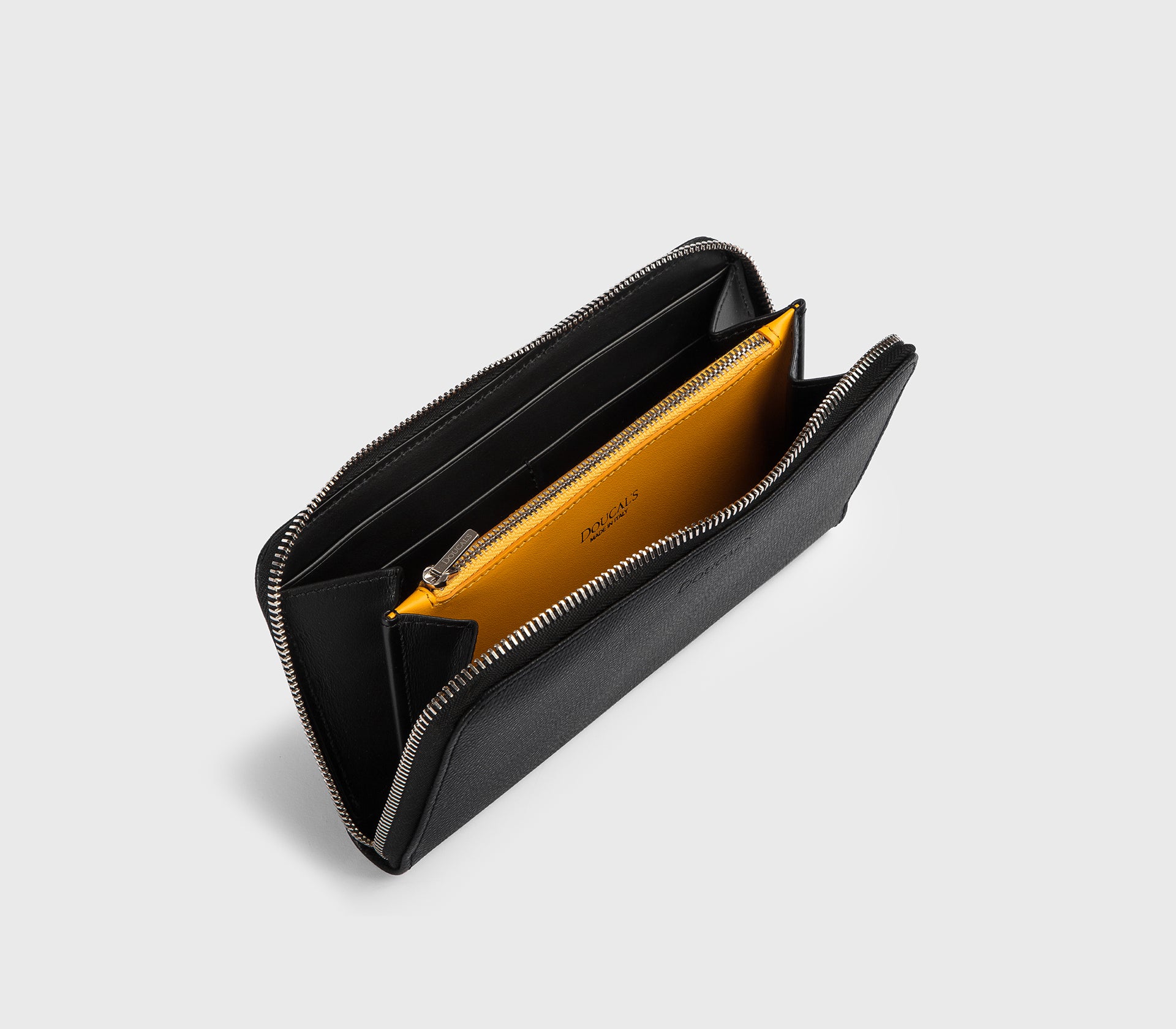 Portefeuille continental en cuir Palmellato noir