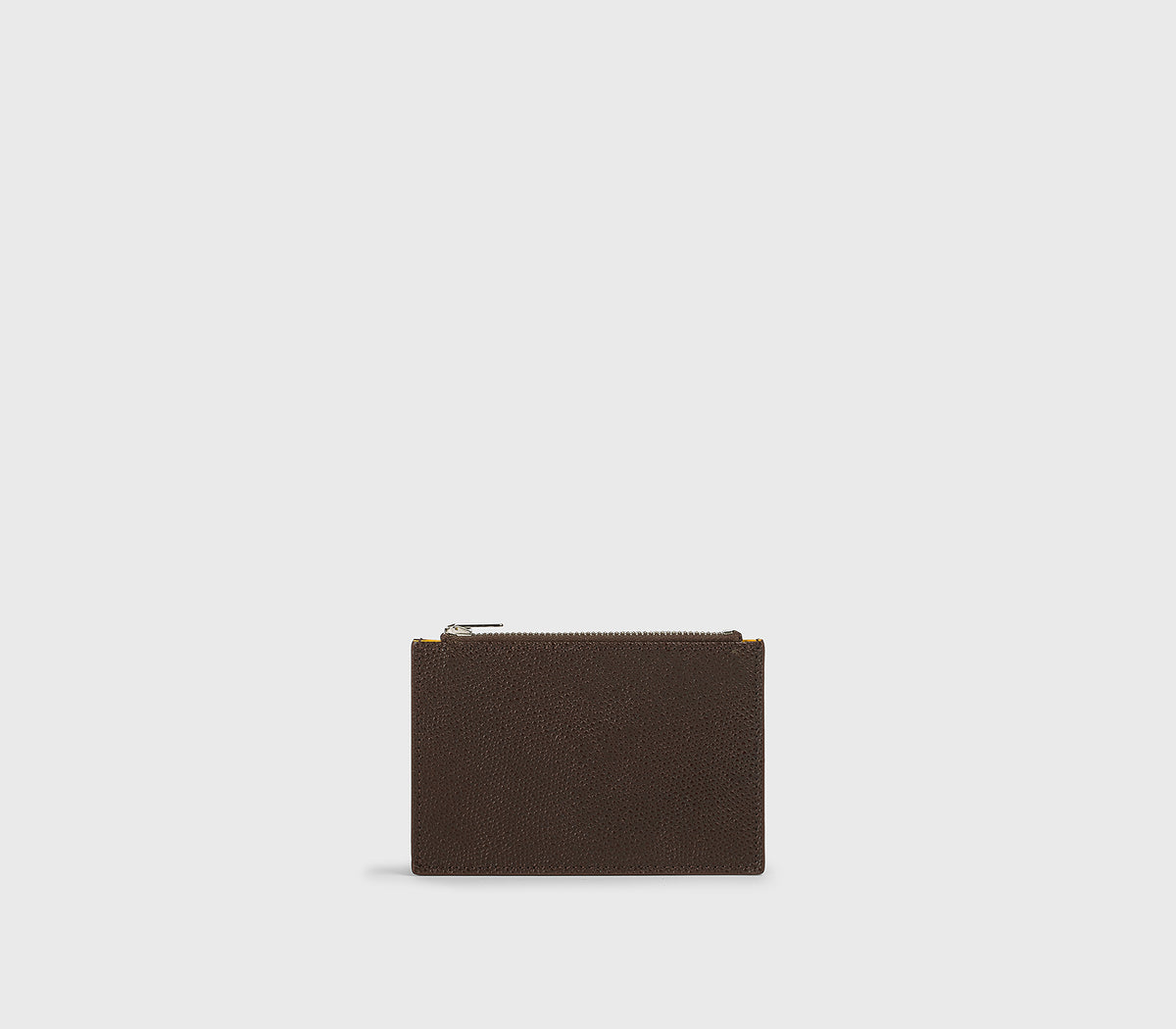 Porte-cartes zippé en cuir Palmellato marron