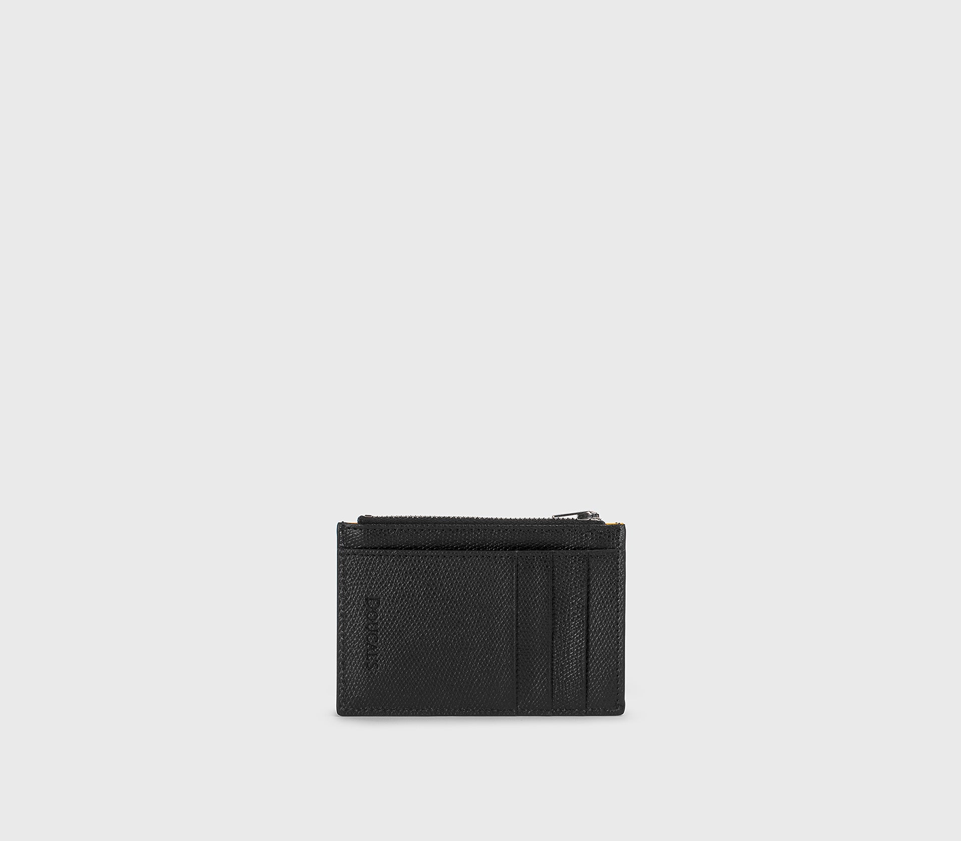 Porte-cartes zippé en cuir Palemallato noir