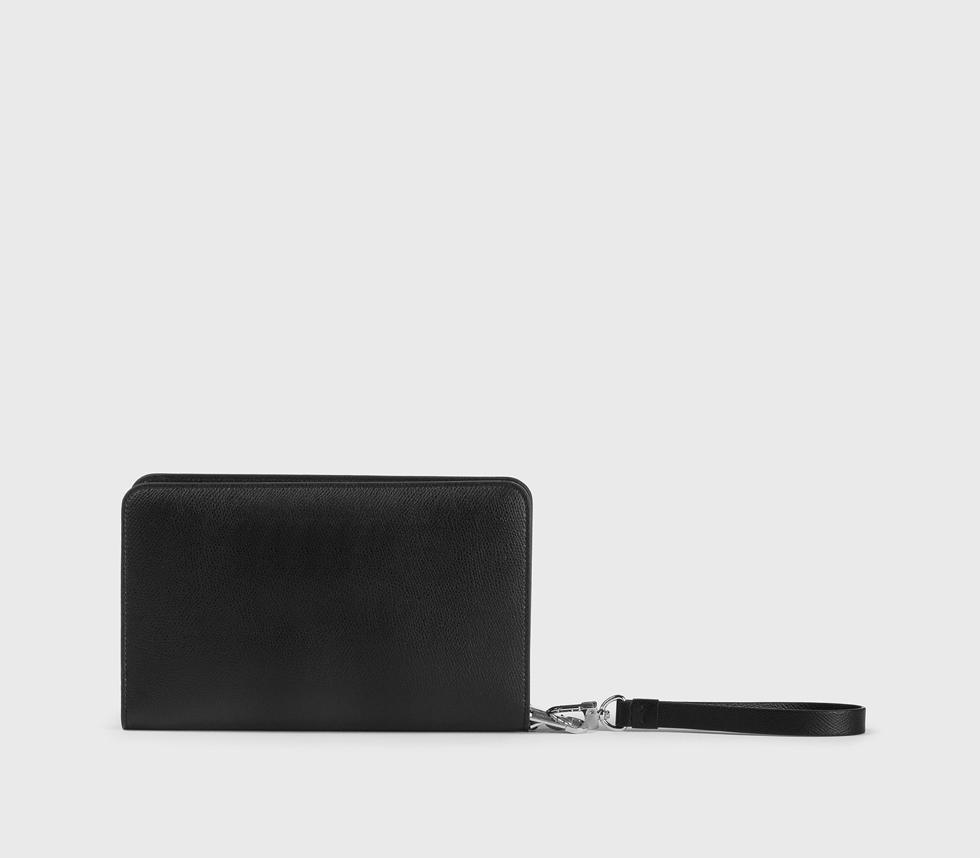 Black Palmellato leather double-zip wallet