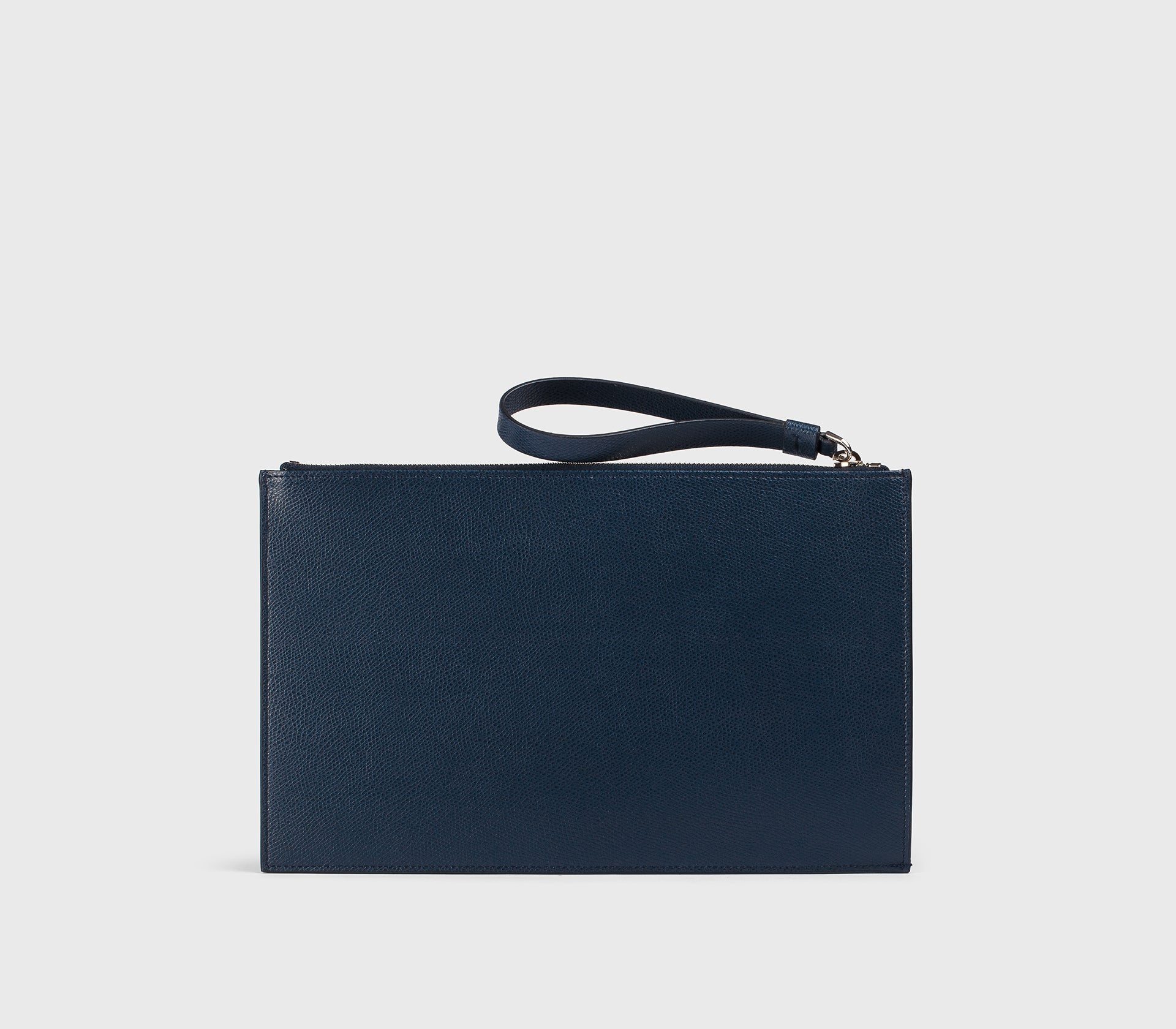 Navy Palmellato leather document pouch