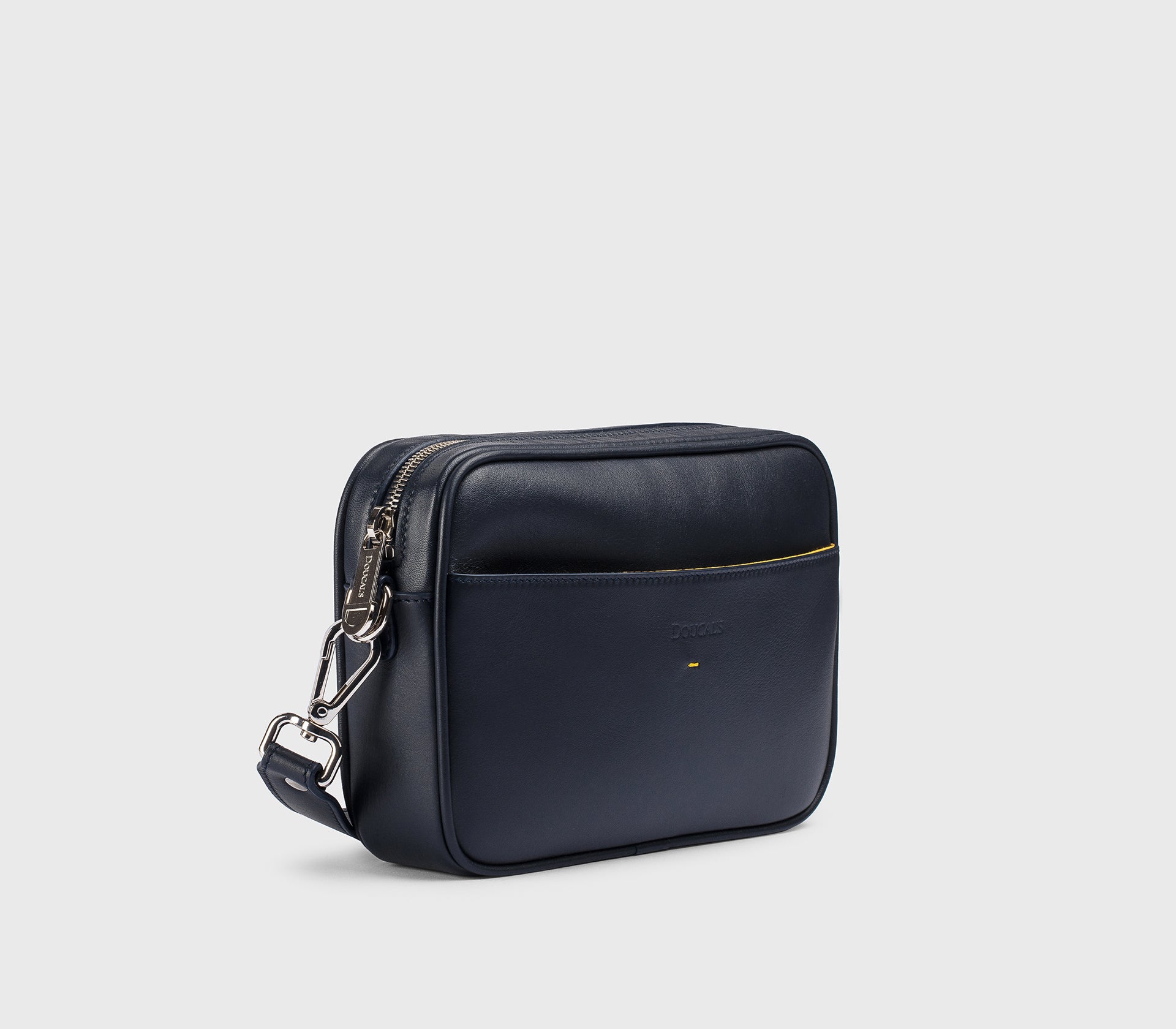 Sac messager en cuir bleu