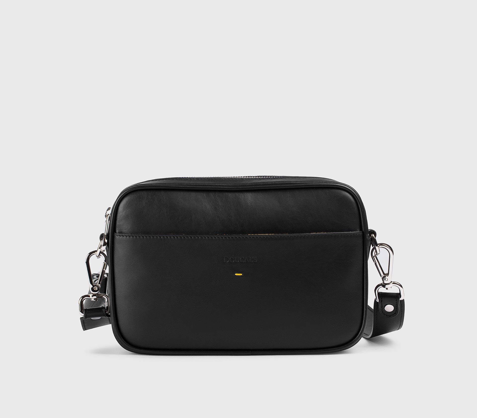 Сумка‑мессенджер из кожи, чёрная
