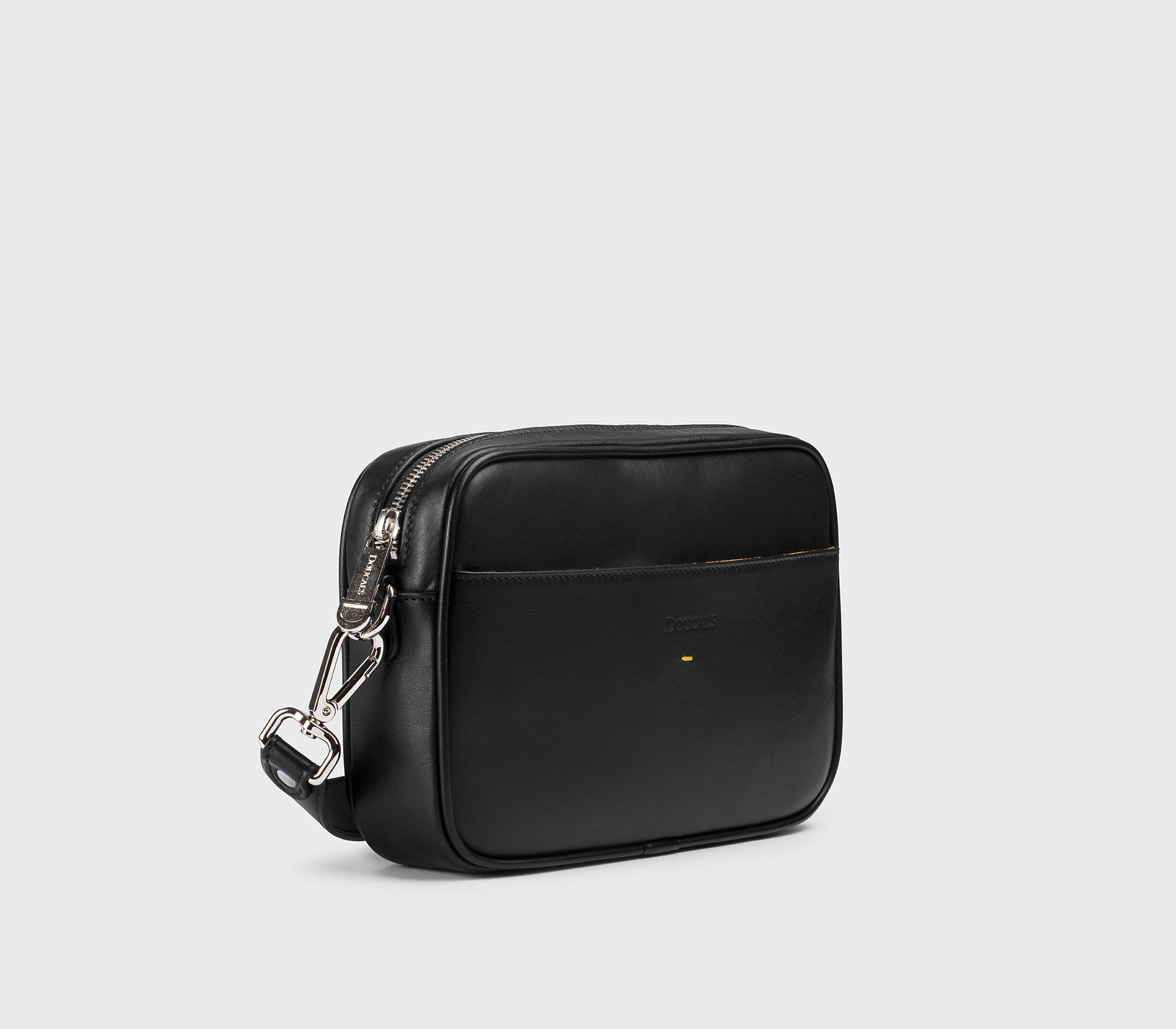 Messenger Bag aus schwarzem Leder
