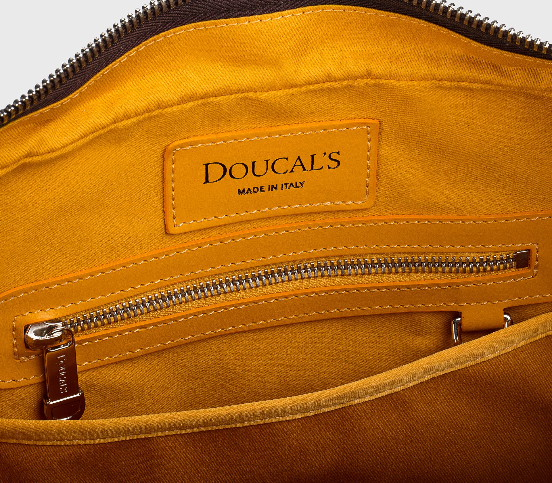 “Chocolate” brown tumbled leather briefcase