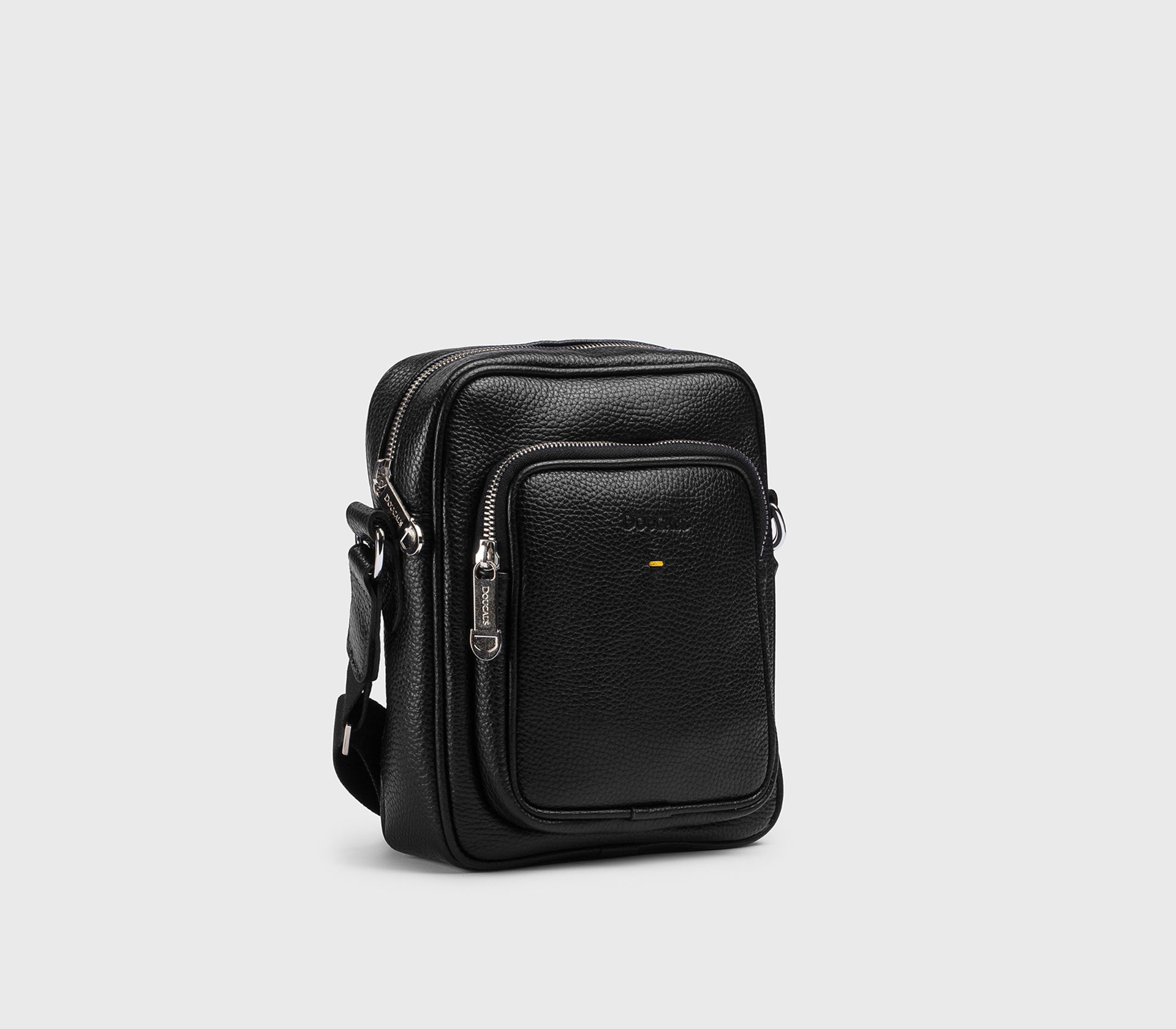 Borsa a tracolla in pelle bottalata nera