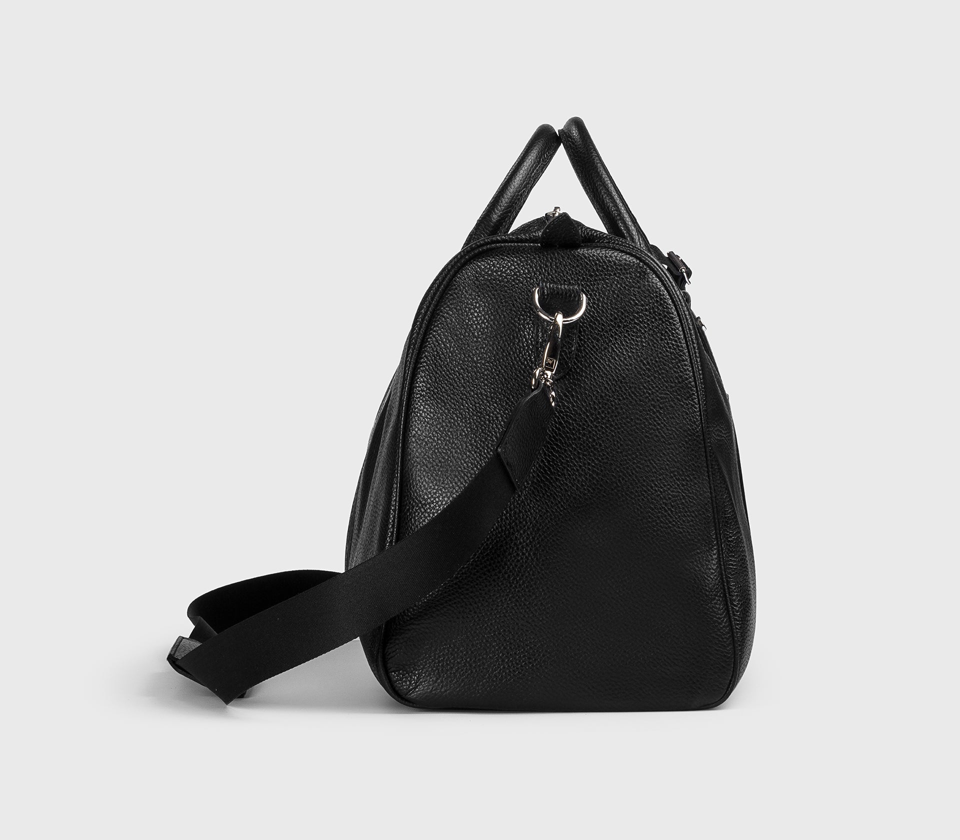 Weekender aus schwarzem Walkleder
