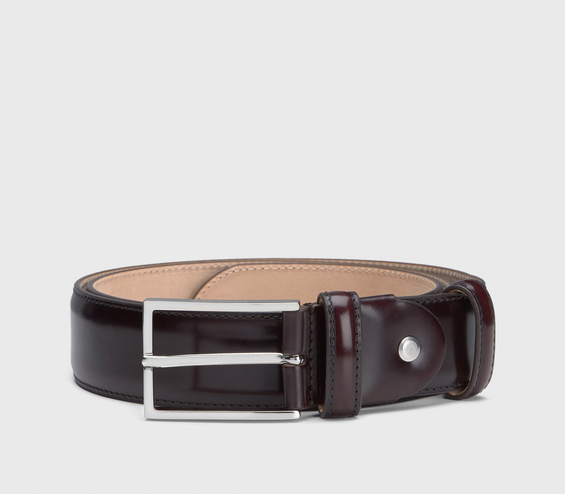Burgundy adjustable leather belt