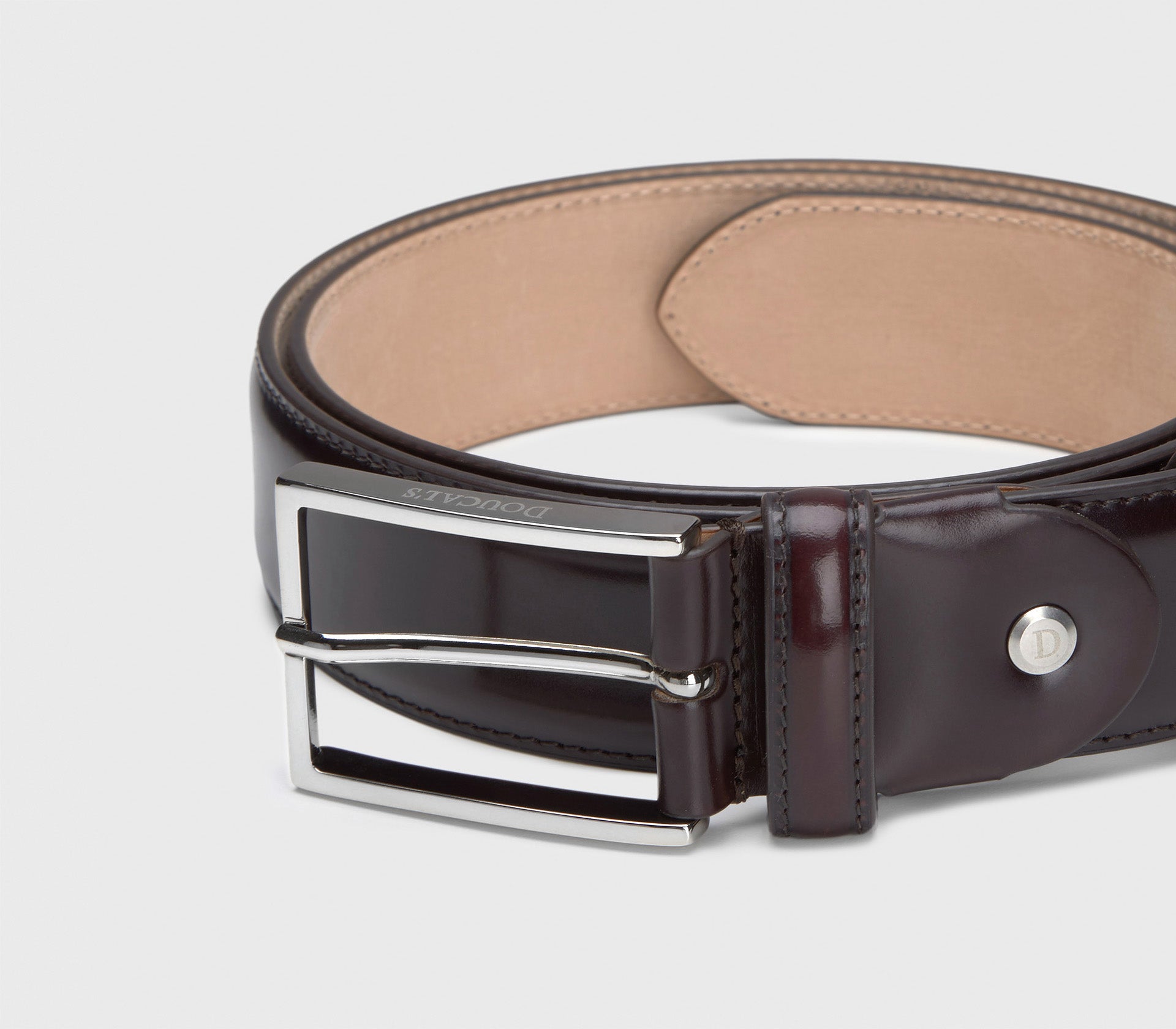 Burgundy adjustable leather belt