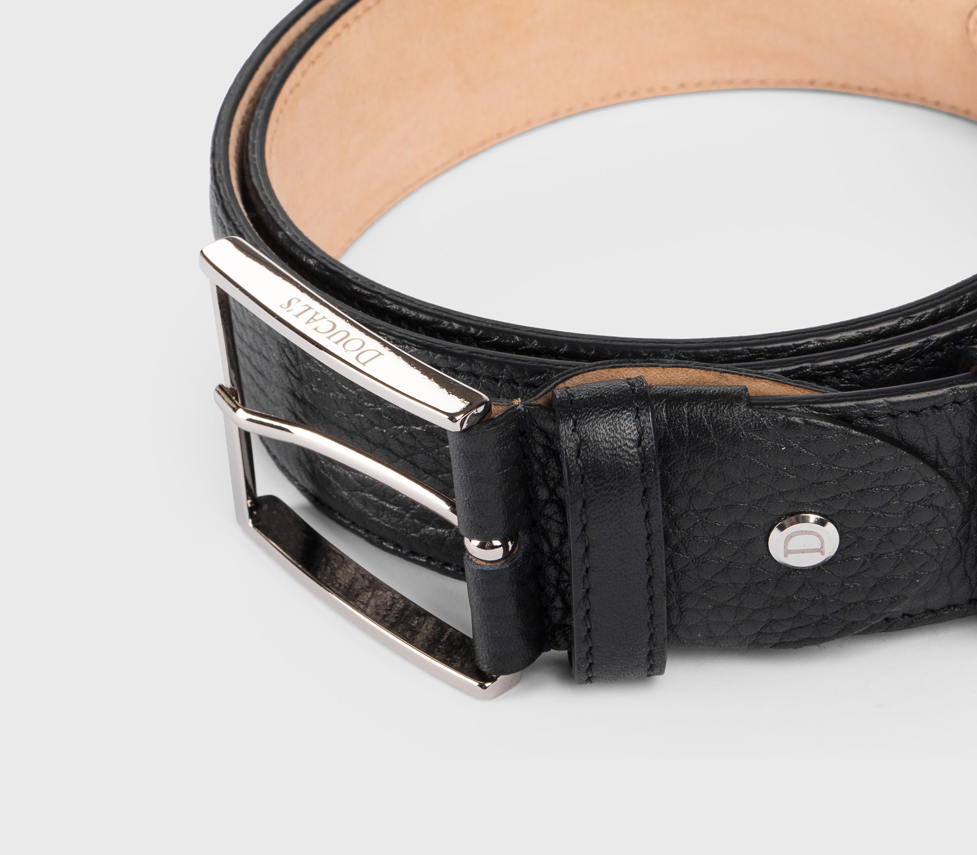 Ceinture réglable pour homme en cuir foulonné bleu