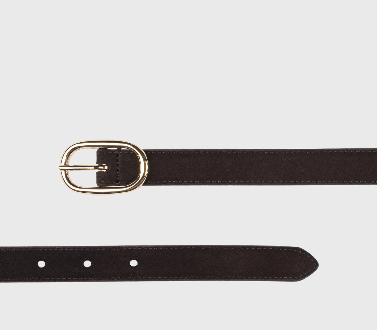 Cintura regolabile in suede mogano