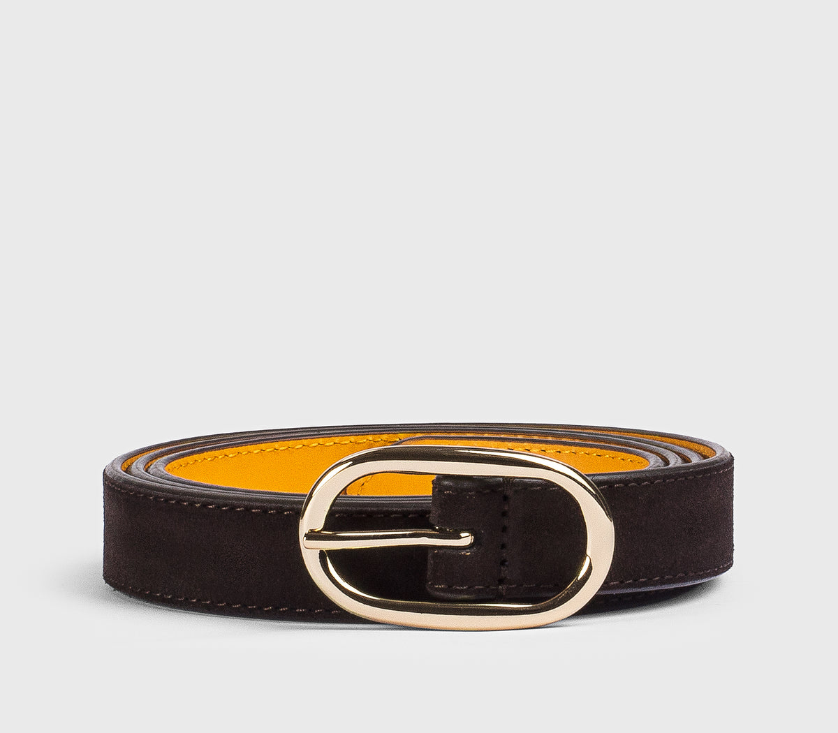 Cintura regolabile in suede mogano