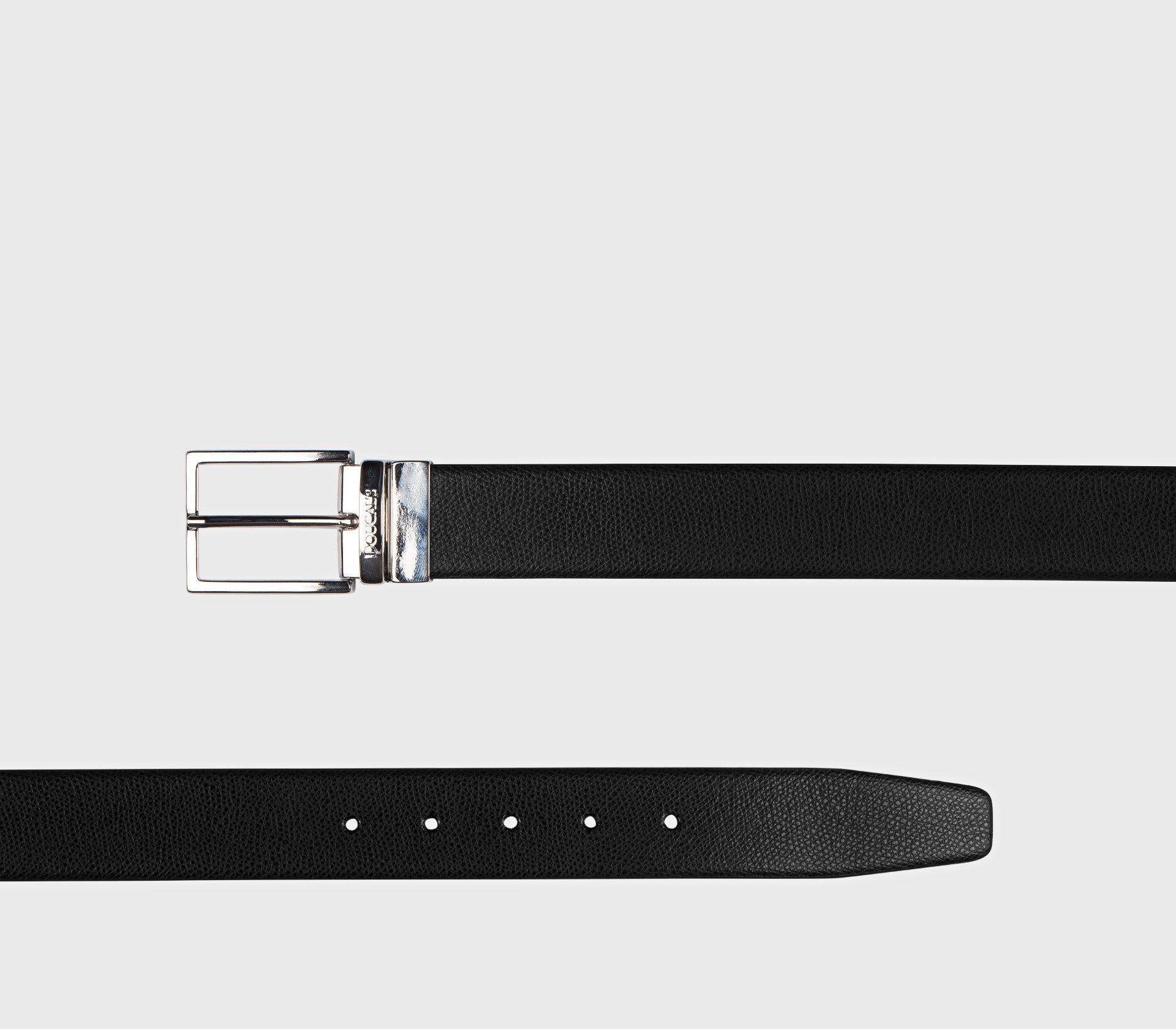 Ceinture en cuir Palmellato noir avec boucle carrée