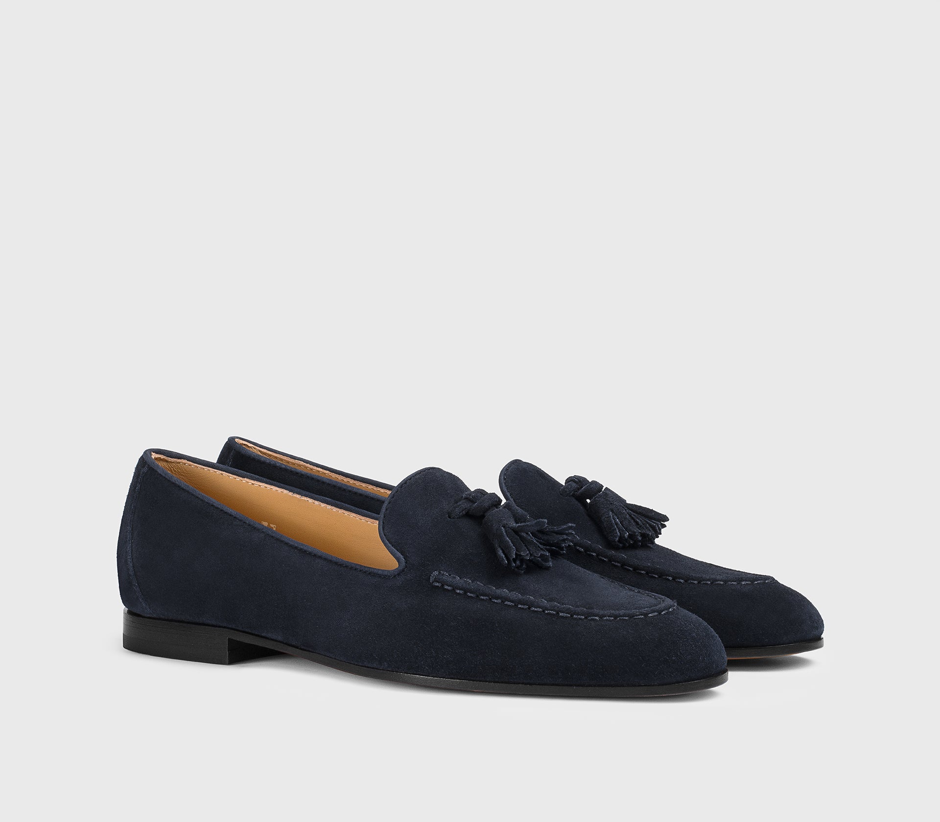 Mocassin à glands en daim bleu nuit