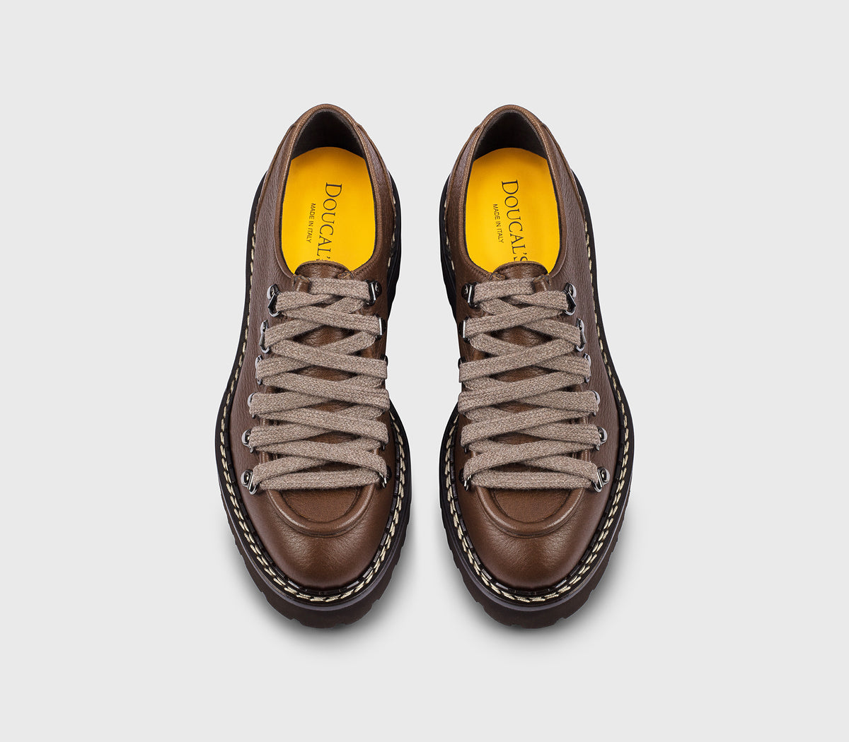 Brown deerskin lace-up with hooks