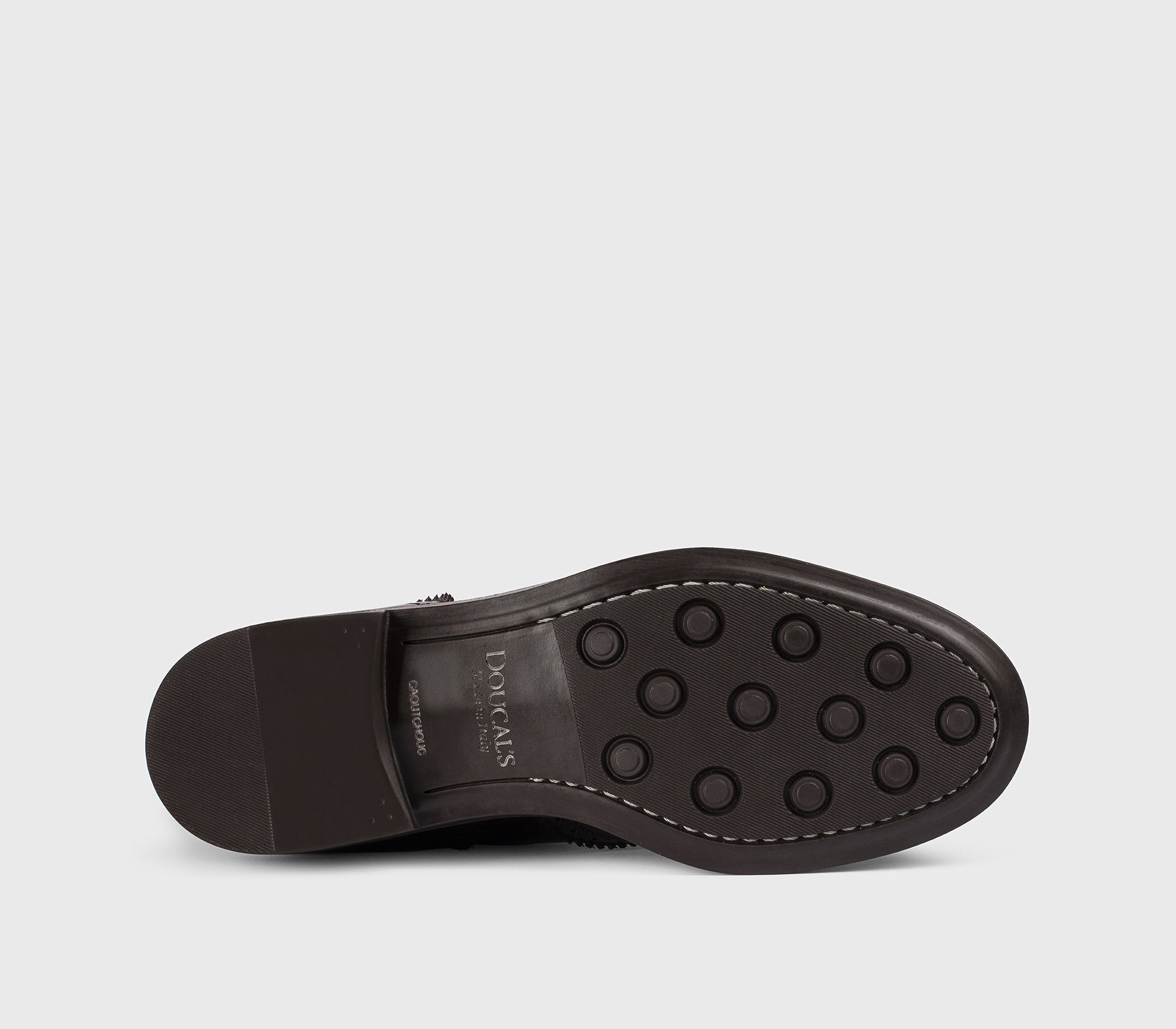 Wingtip-Stiefelette aus mahagonifarbenem Leder
