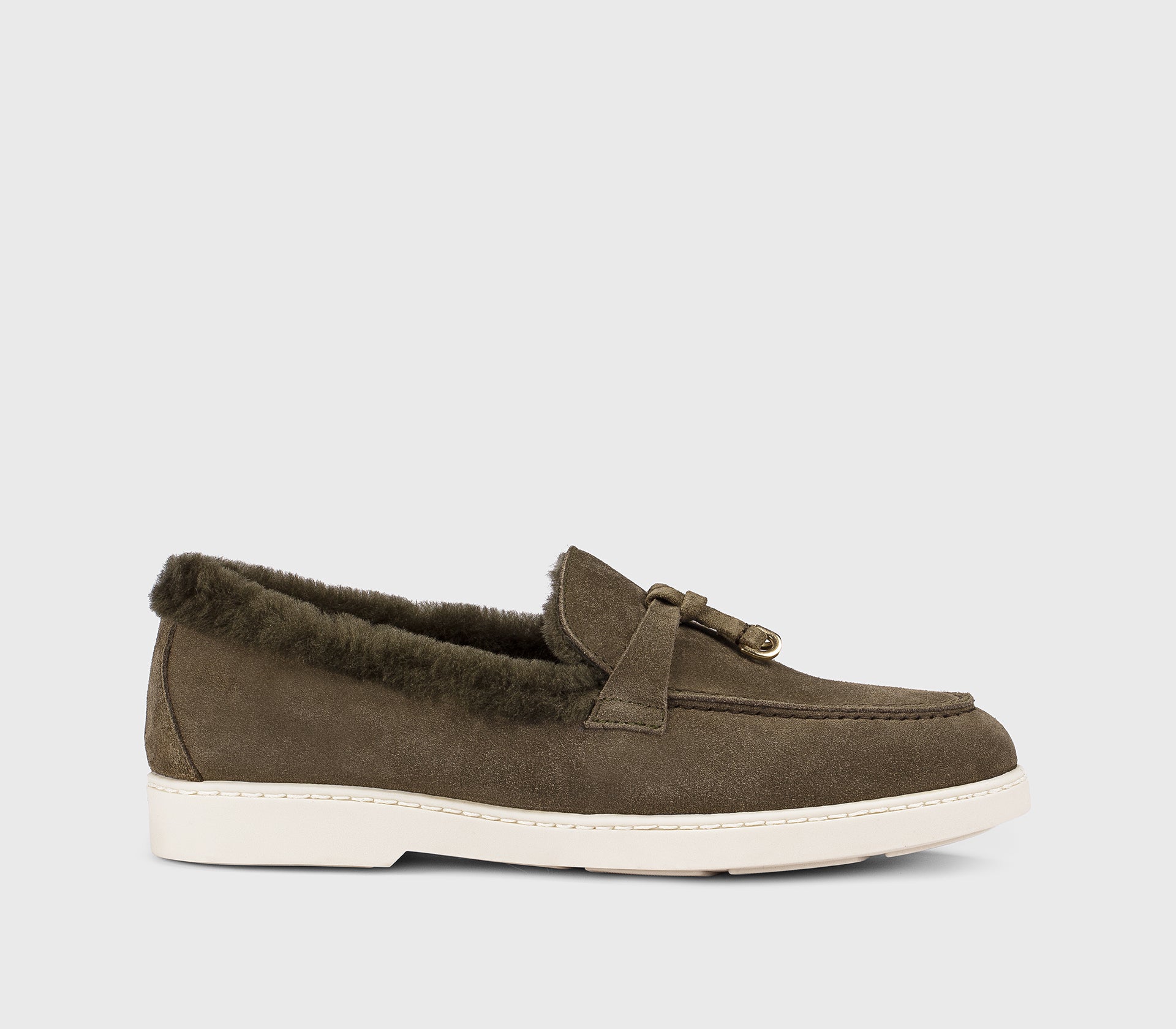 Mocassino da donna in suede e montone | verde - Doucal's