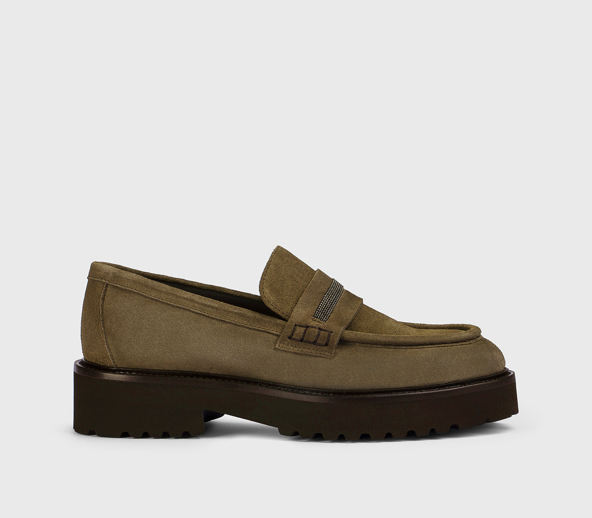 DD8741PHILUF252TM39 - Mocassino con micro borchie in suede "espresso"