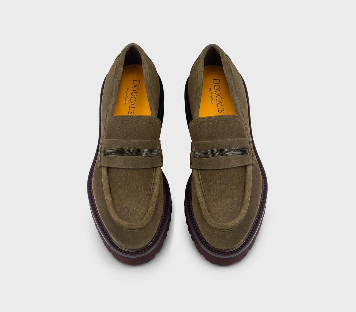 DD8741PHILUF252TM39 - Mocassino con micro borchie in suede "espresso"