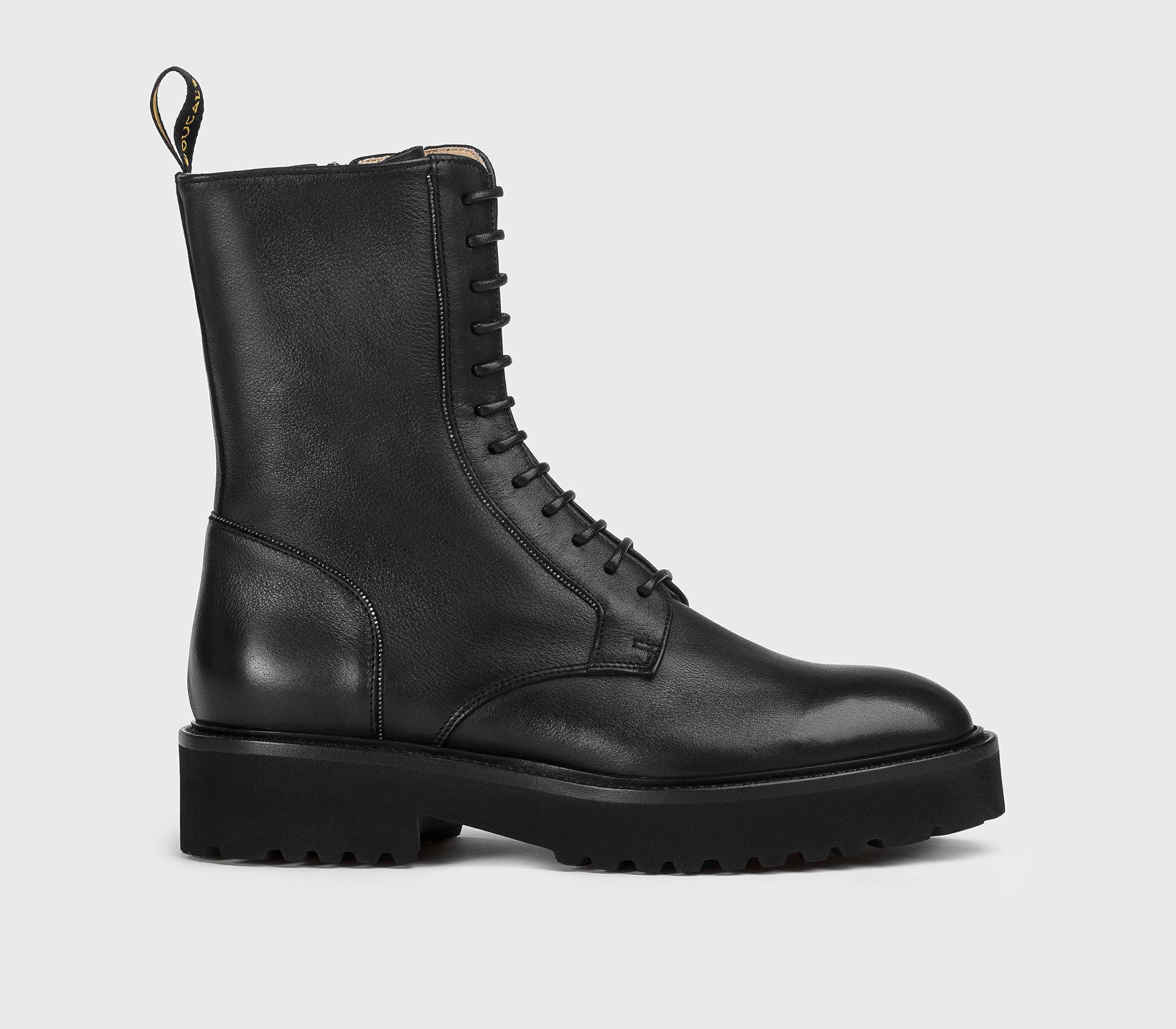 Women's leather combat boot black Doucal's