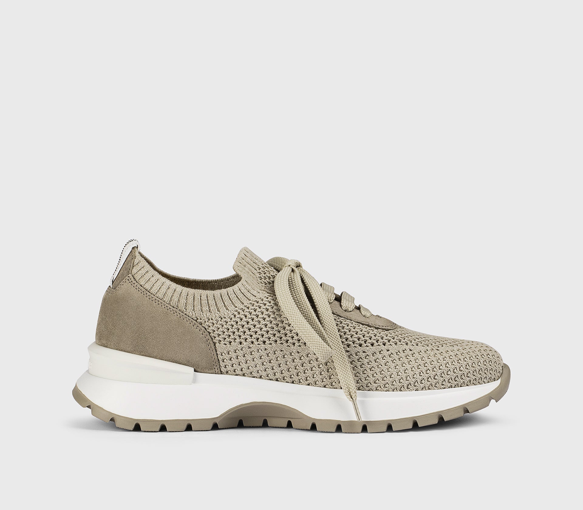 Кроссовки из технической ткани и замши, цвета хавана