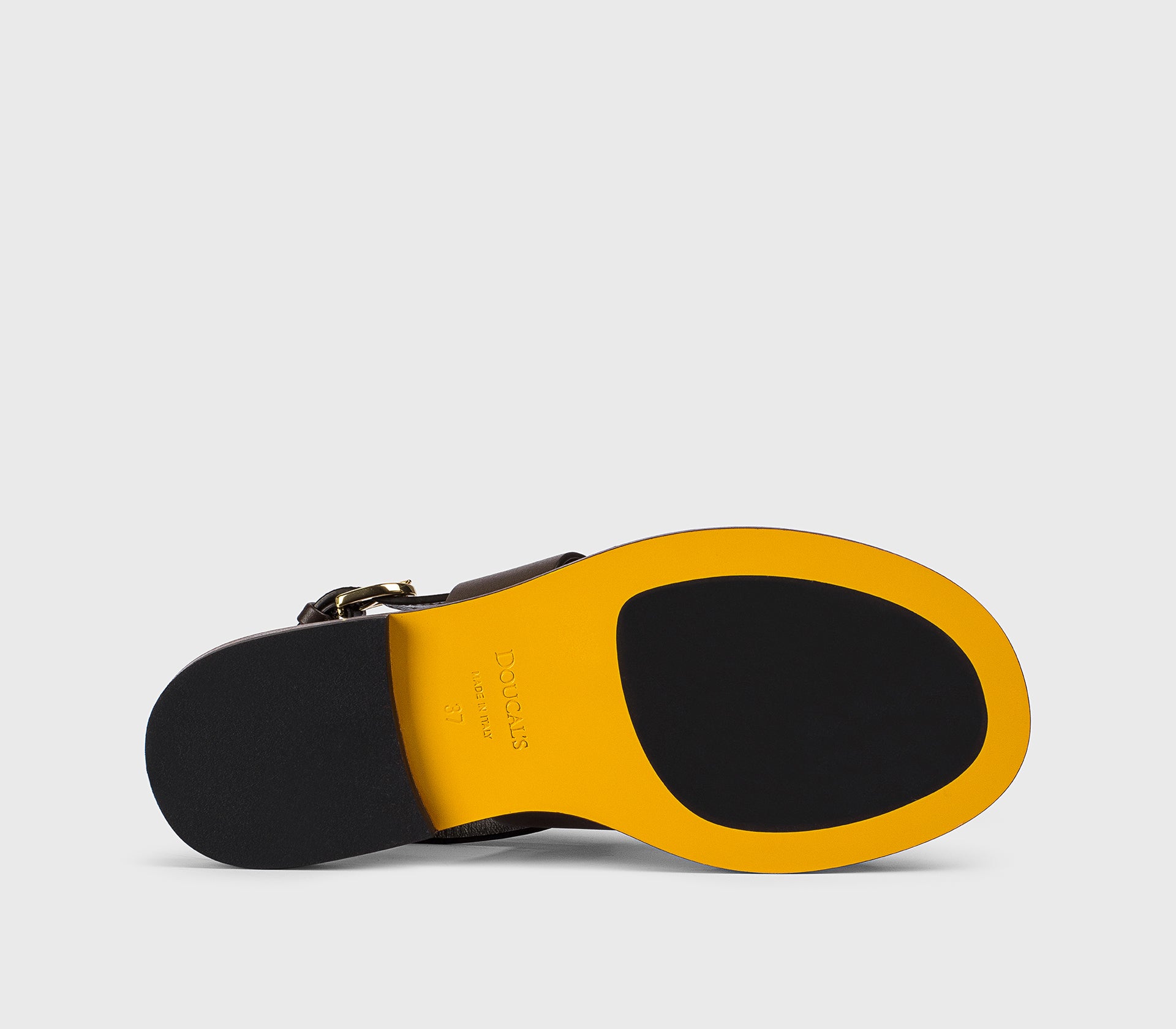 Sandale multi-brides en cuir marron café