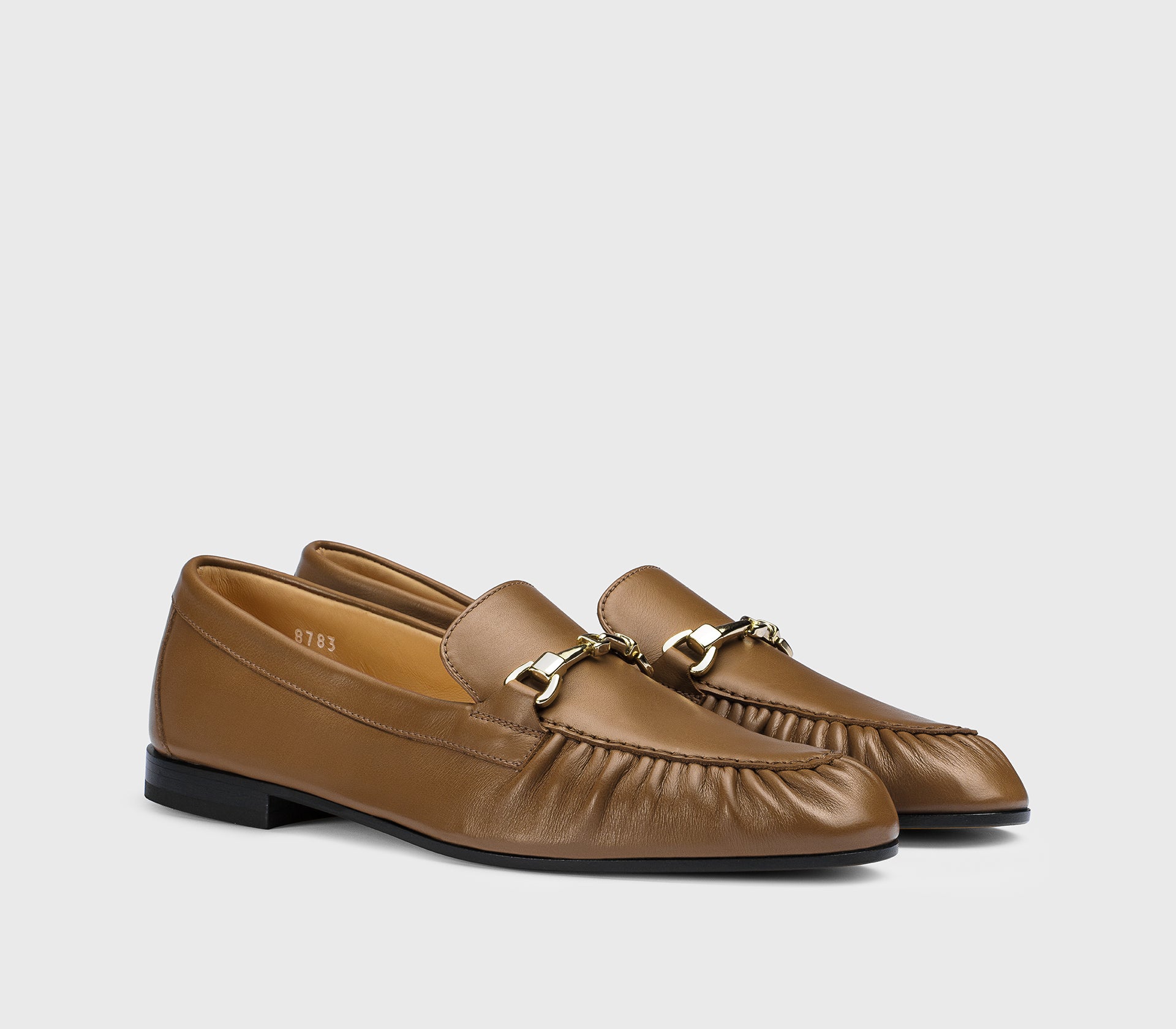 DD8783MEGNUF214NC49 - Mocassino con morsetto in pelle marrone "cannella"