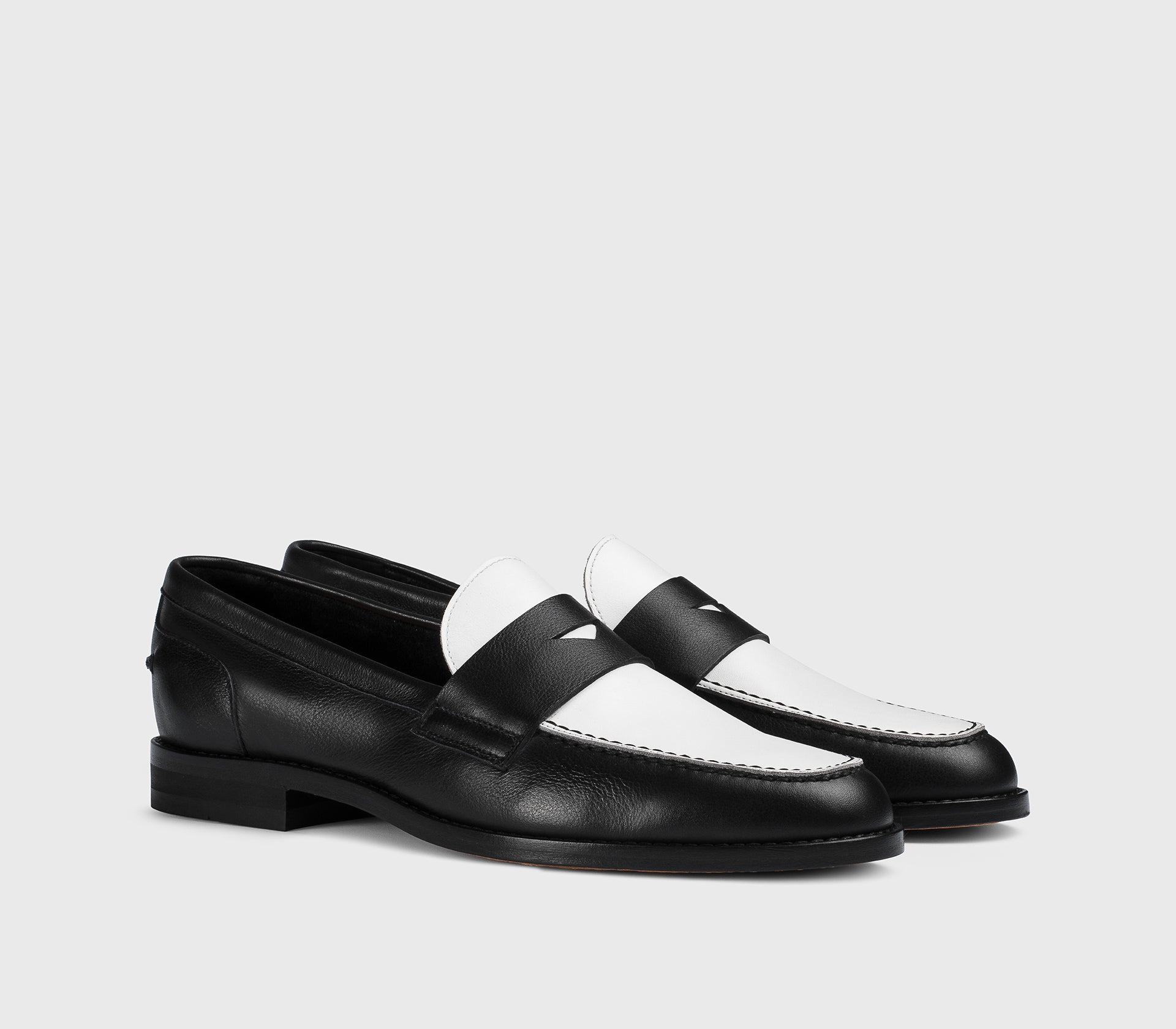 DD8796ALAIPY708NN00 - Mocassino in pelle bicolore nero e bianco
