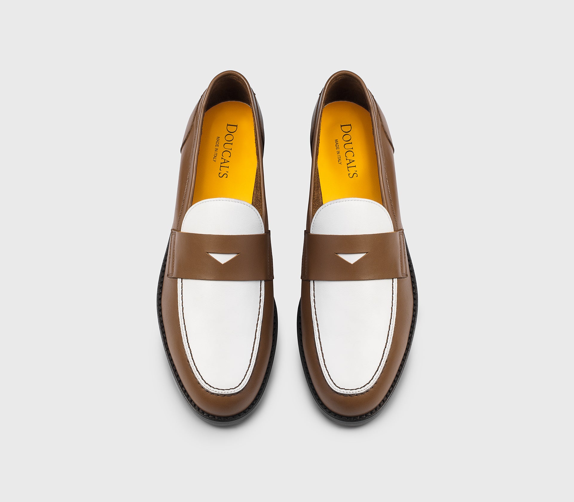DD8796ALAIPY708TC49 - Mocassino in pelle bicolore marrone e bianco