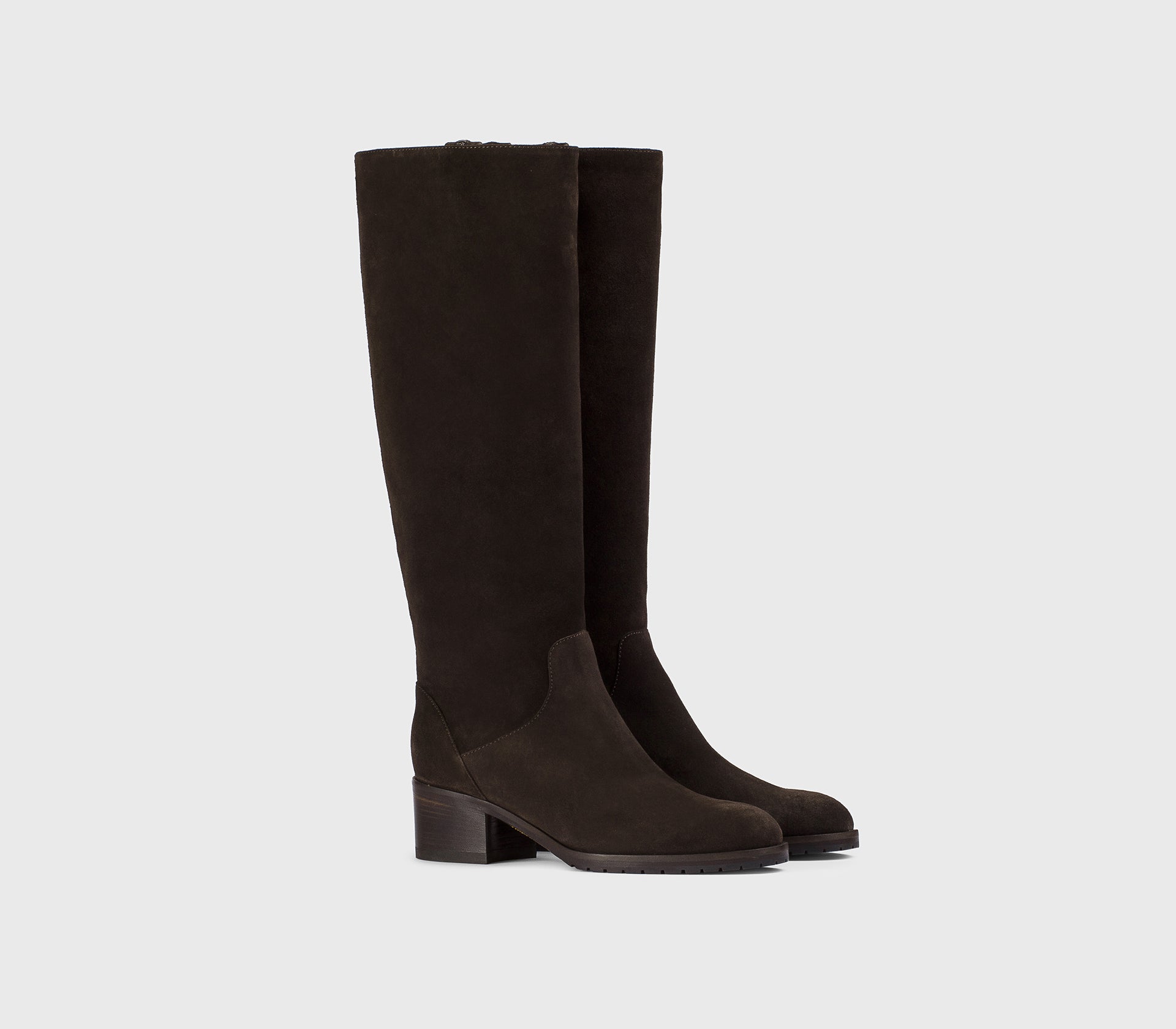 DD8831ROXAUF252TL03 - Stivale con tacco in suede mogano