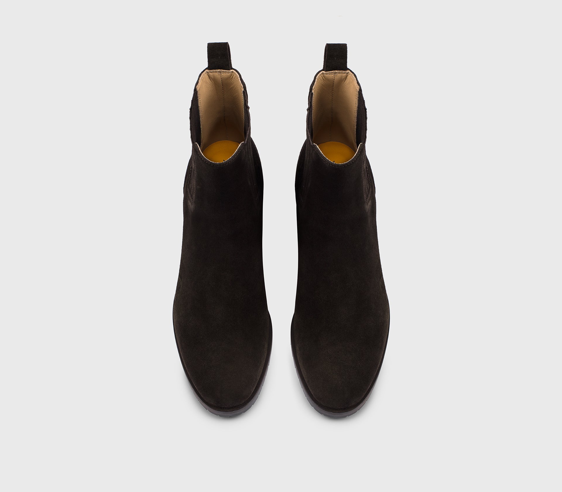 Mahogany-coloured suede ankle boot
