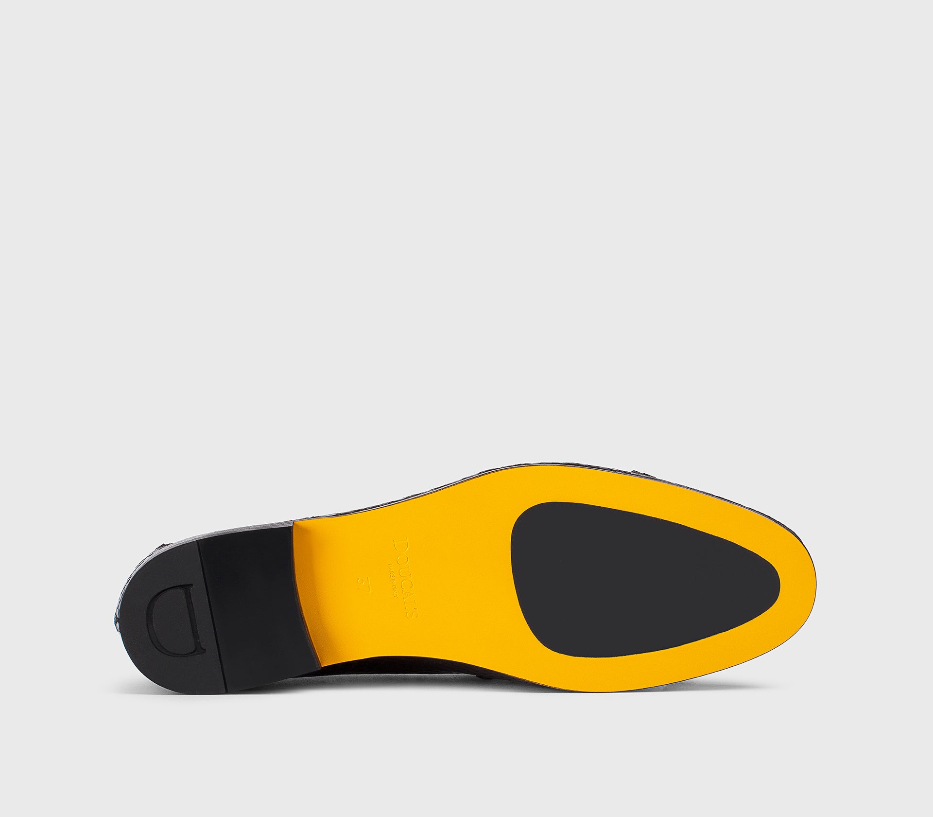 Mocassin à double boucle en cuir imprimé python noir