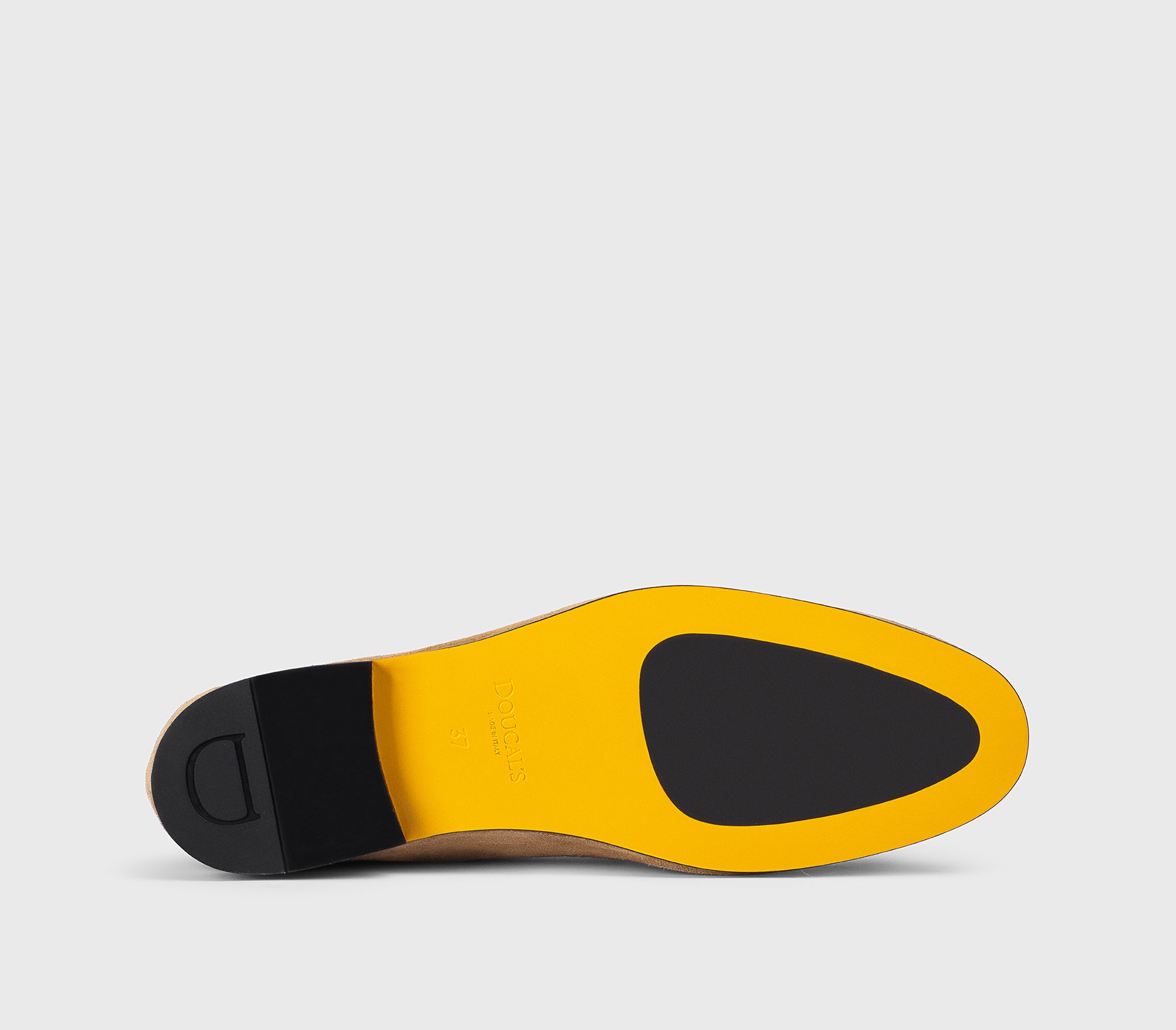 Mokassin mit doppelter Schnalle aus Veloursleder in „Teddy Beige“