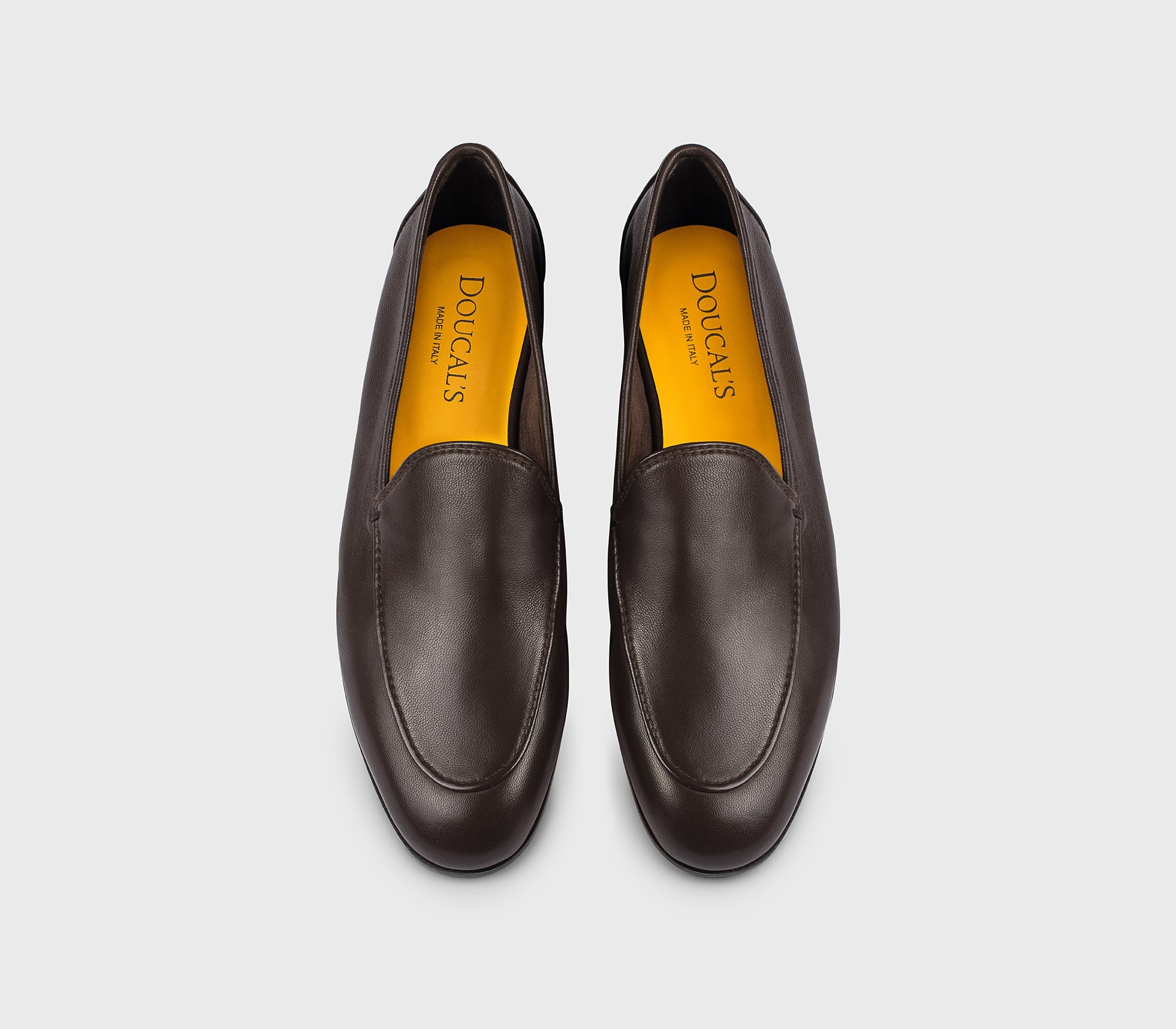 Mocassin en cuir marron café