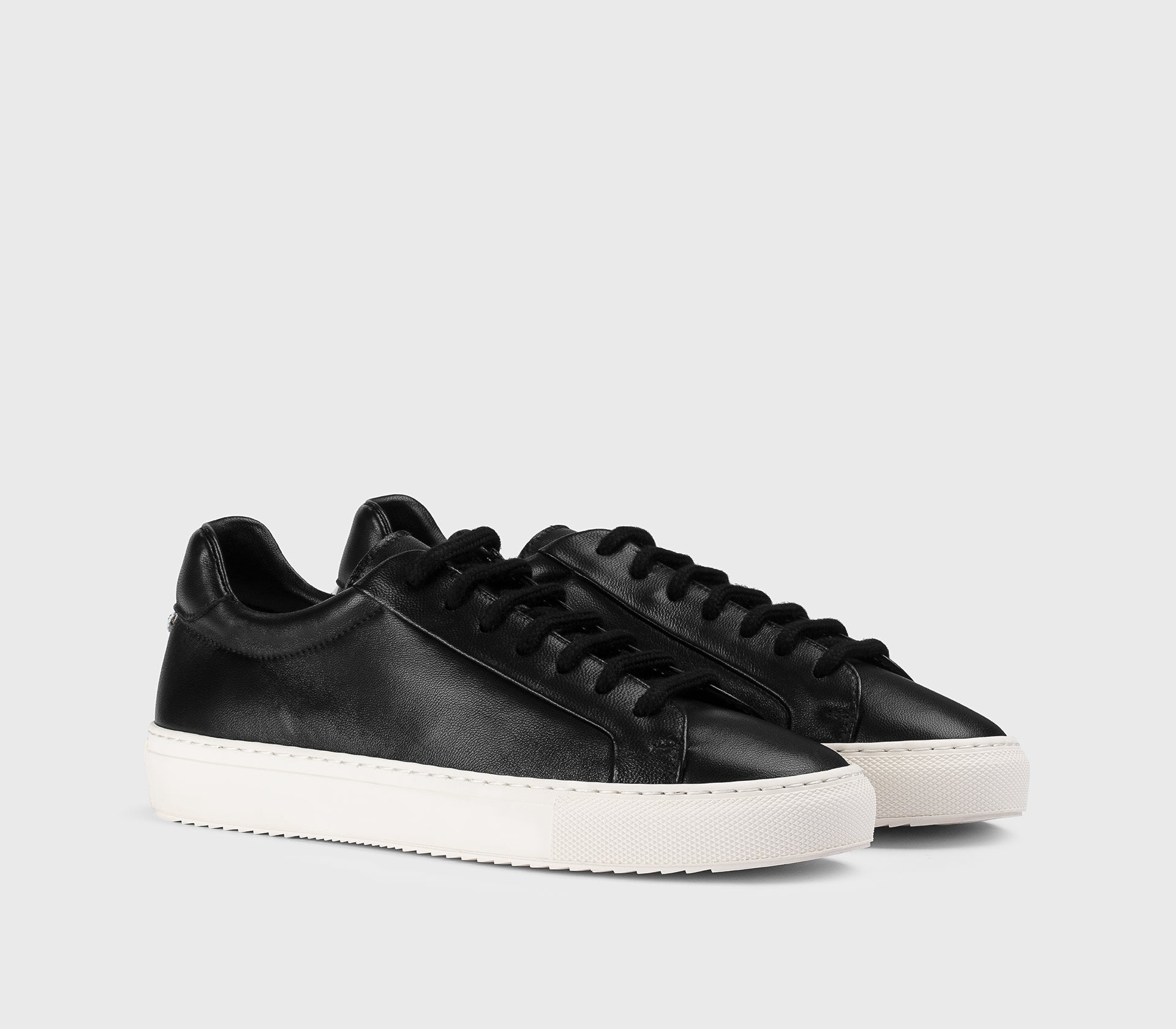 Black leather sneaker