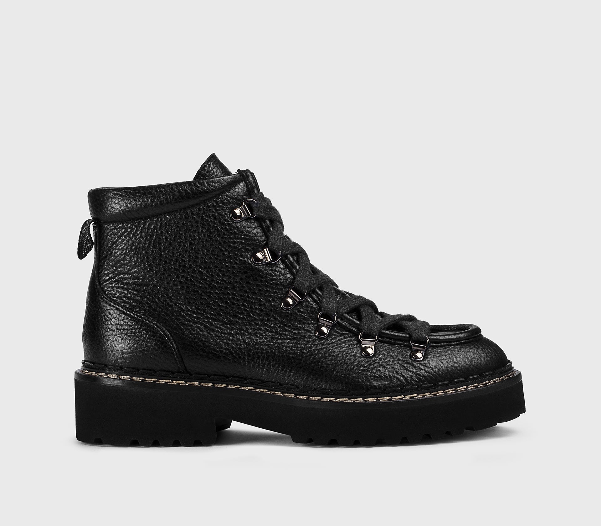 Bottine à lacets en cuir de daim noir