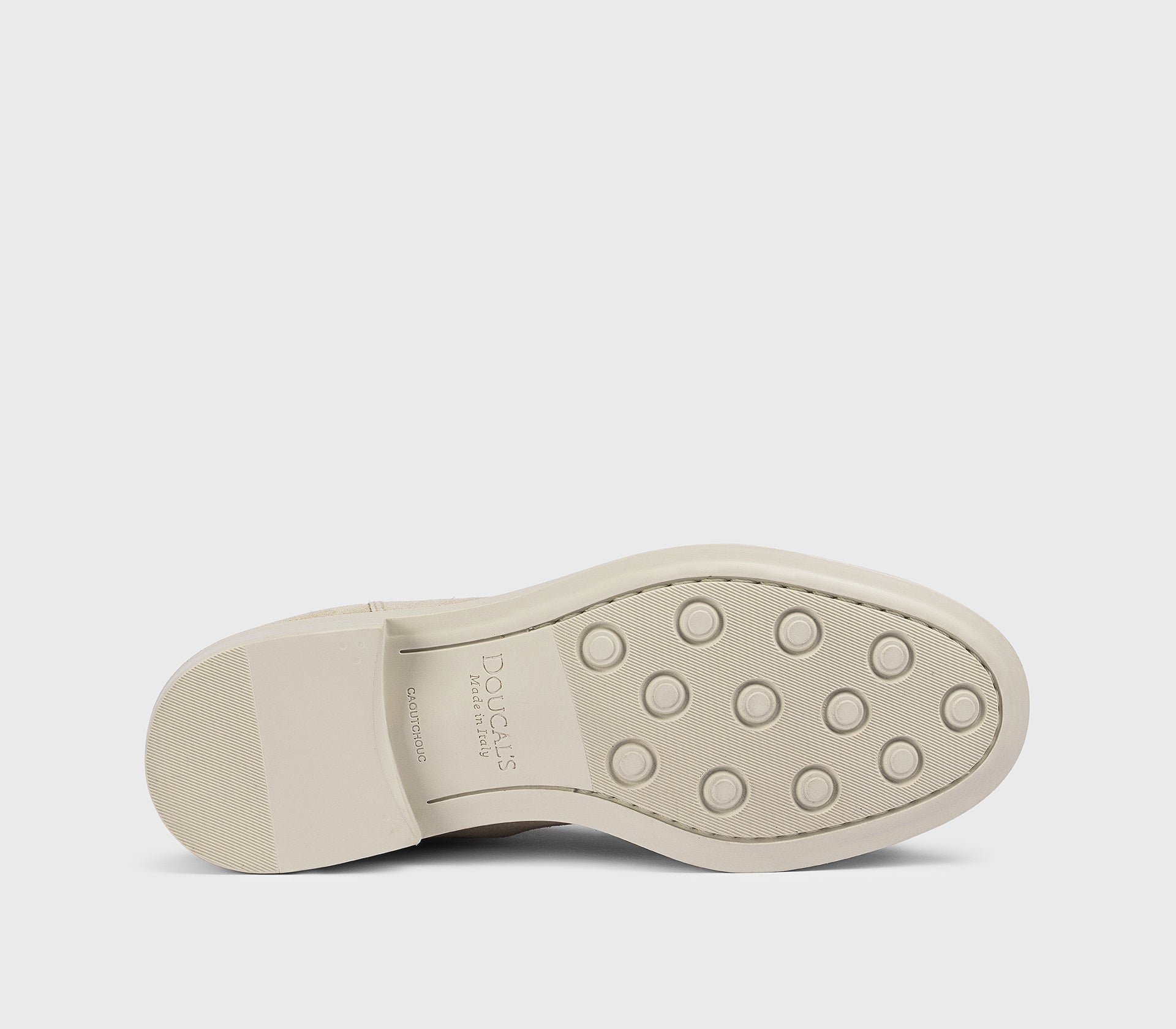 Stiefelette aus sandfarbenem Veloursleder