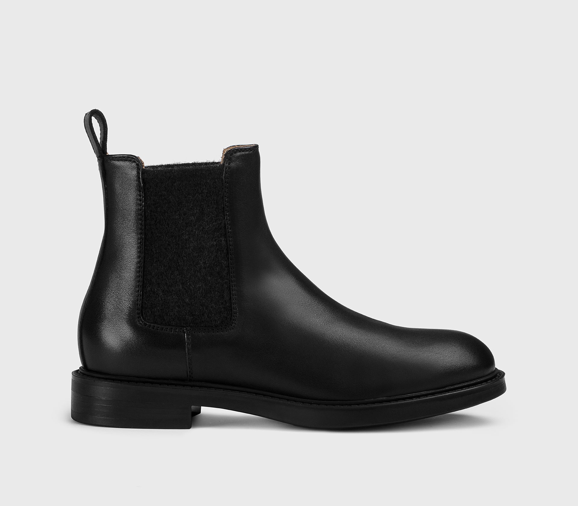 Schwarze Lederstiefelette
