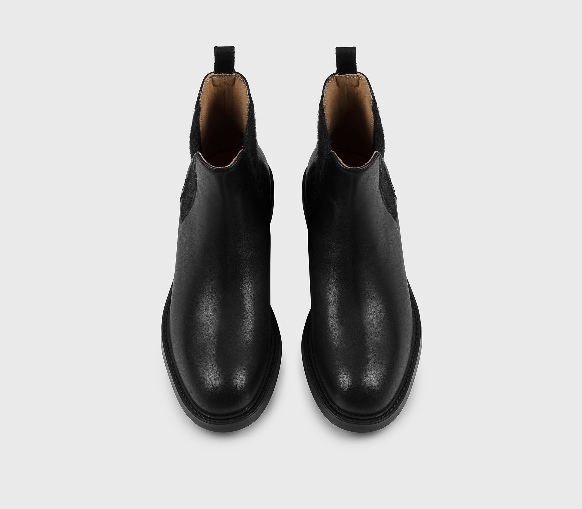 Schwarze Lederstiefelette