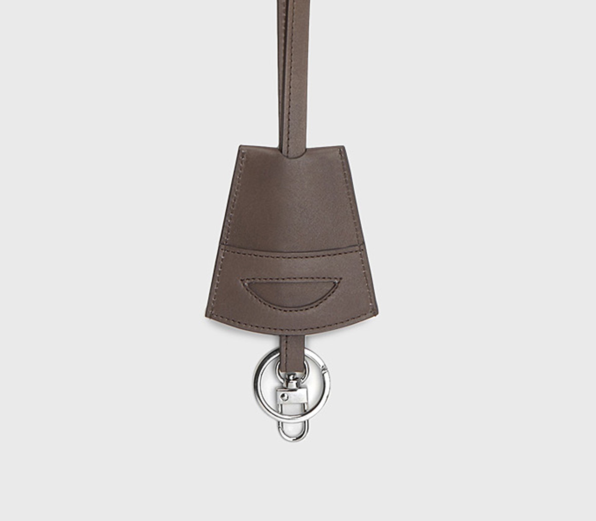 Porte-clé en cuir brun foncé