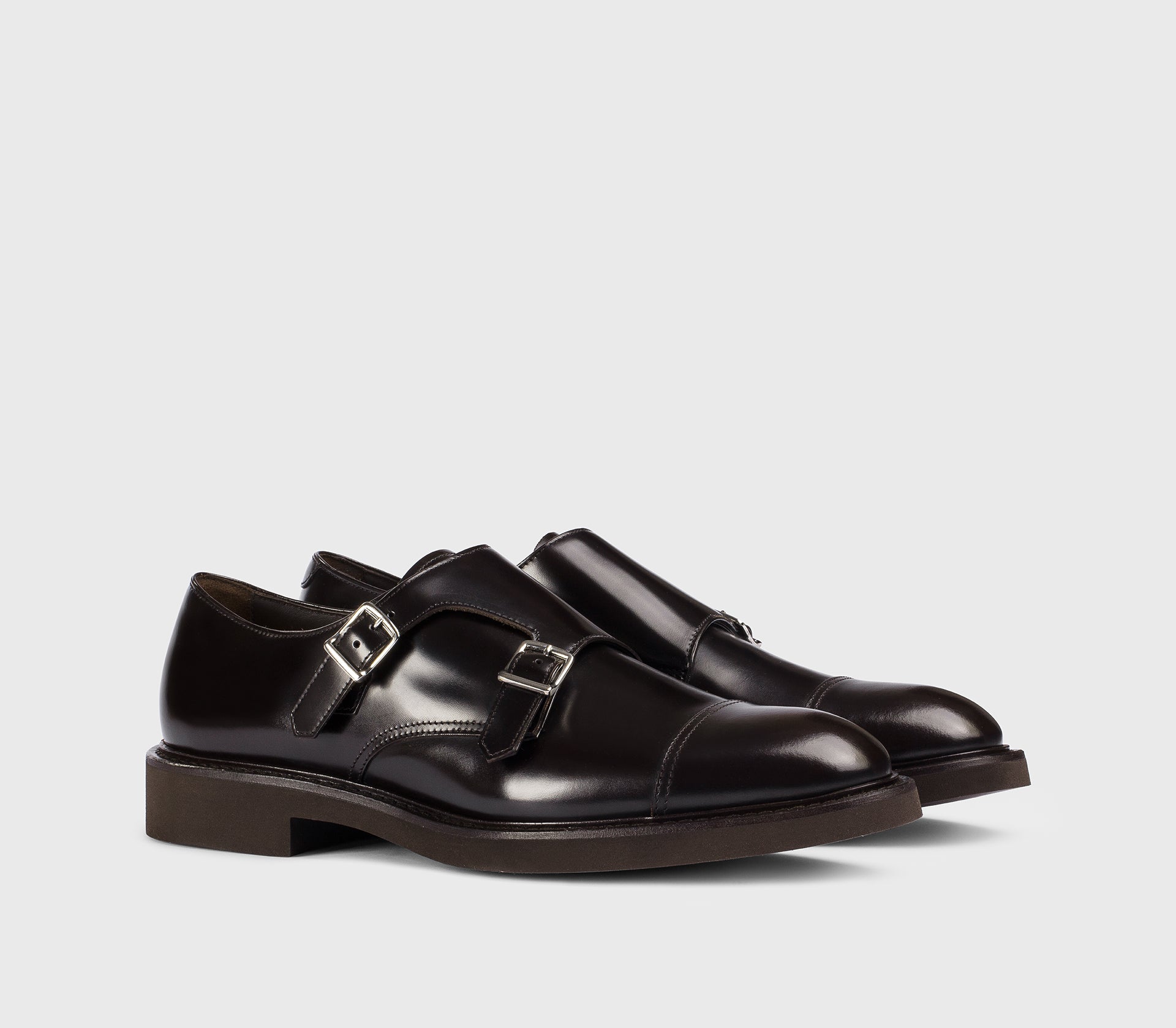 Monkstrap aus ebenholzbraunem Leder
