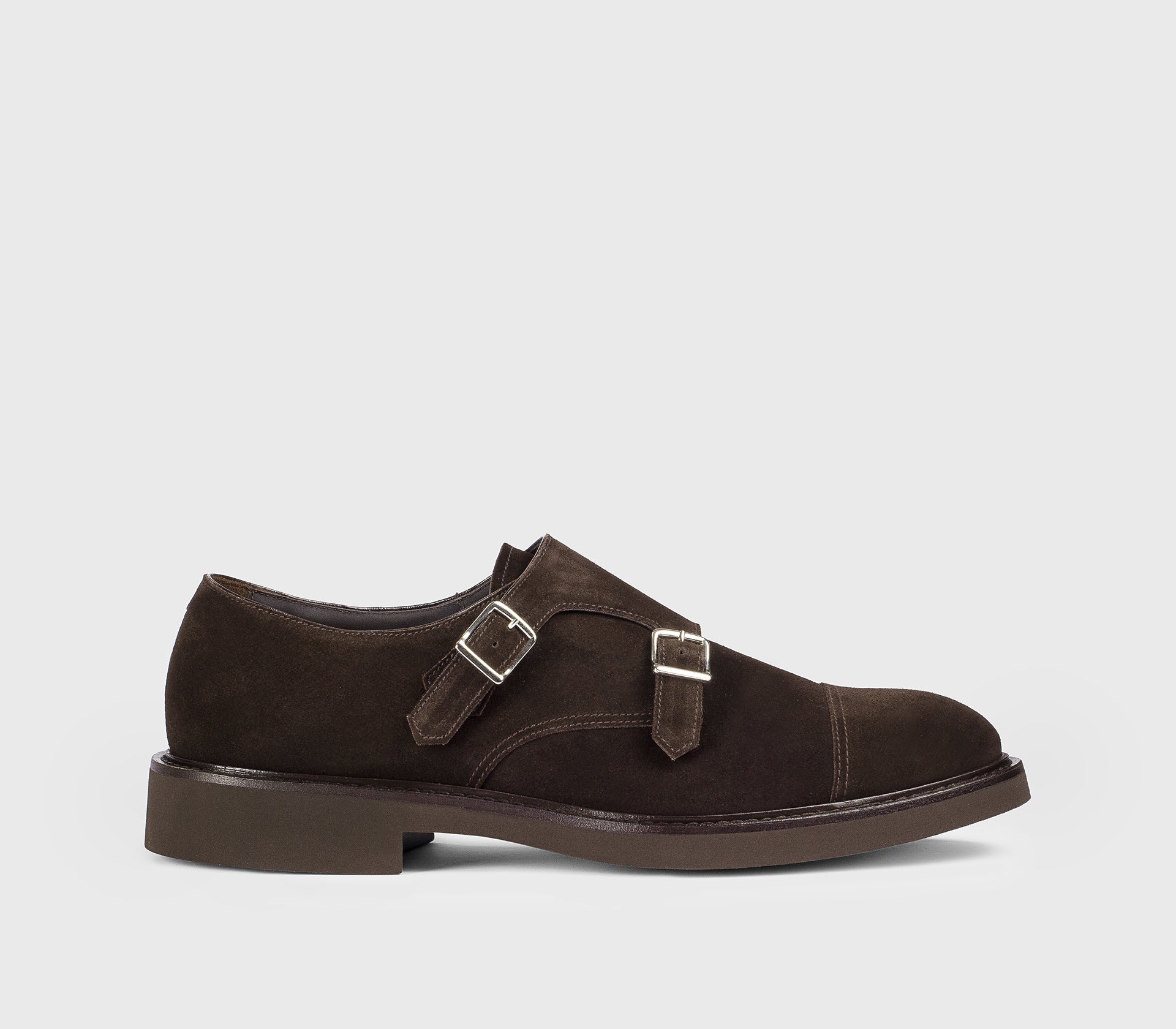 Men's suede double-buckle shoe brown Doucal's - Main Image