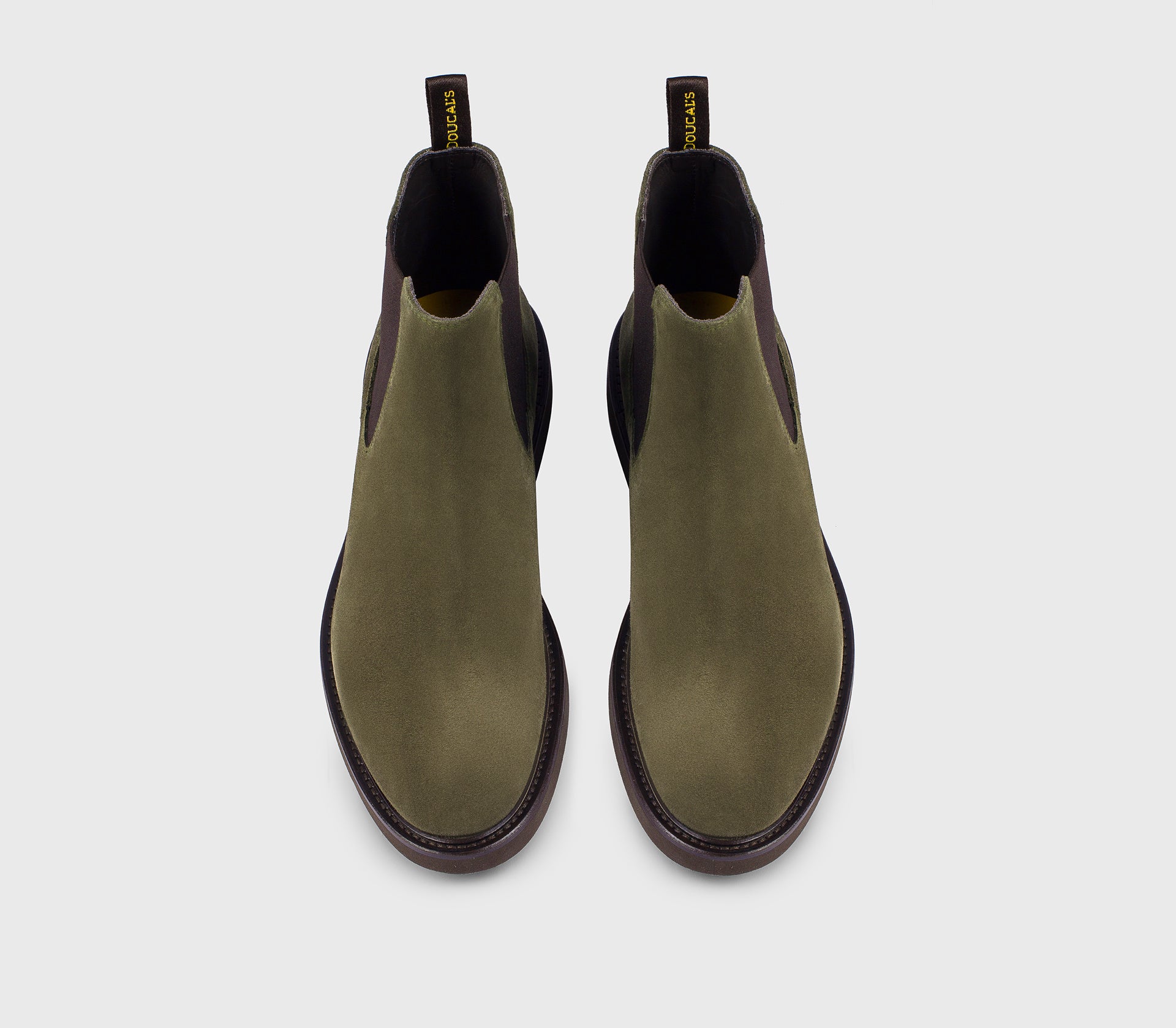 Moss green suede ankle boot