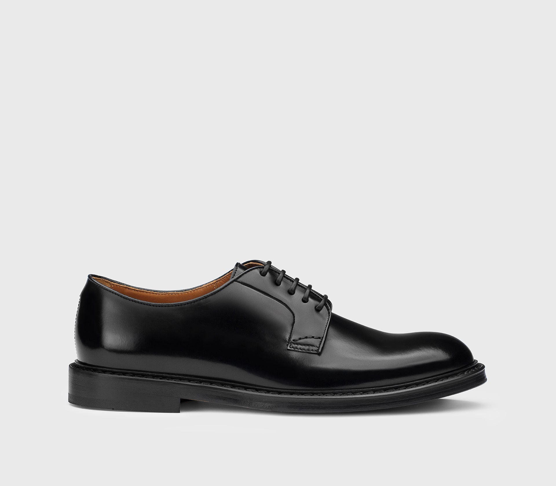 Black leather lace-up
