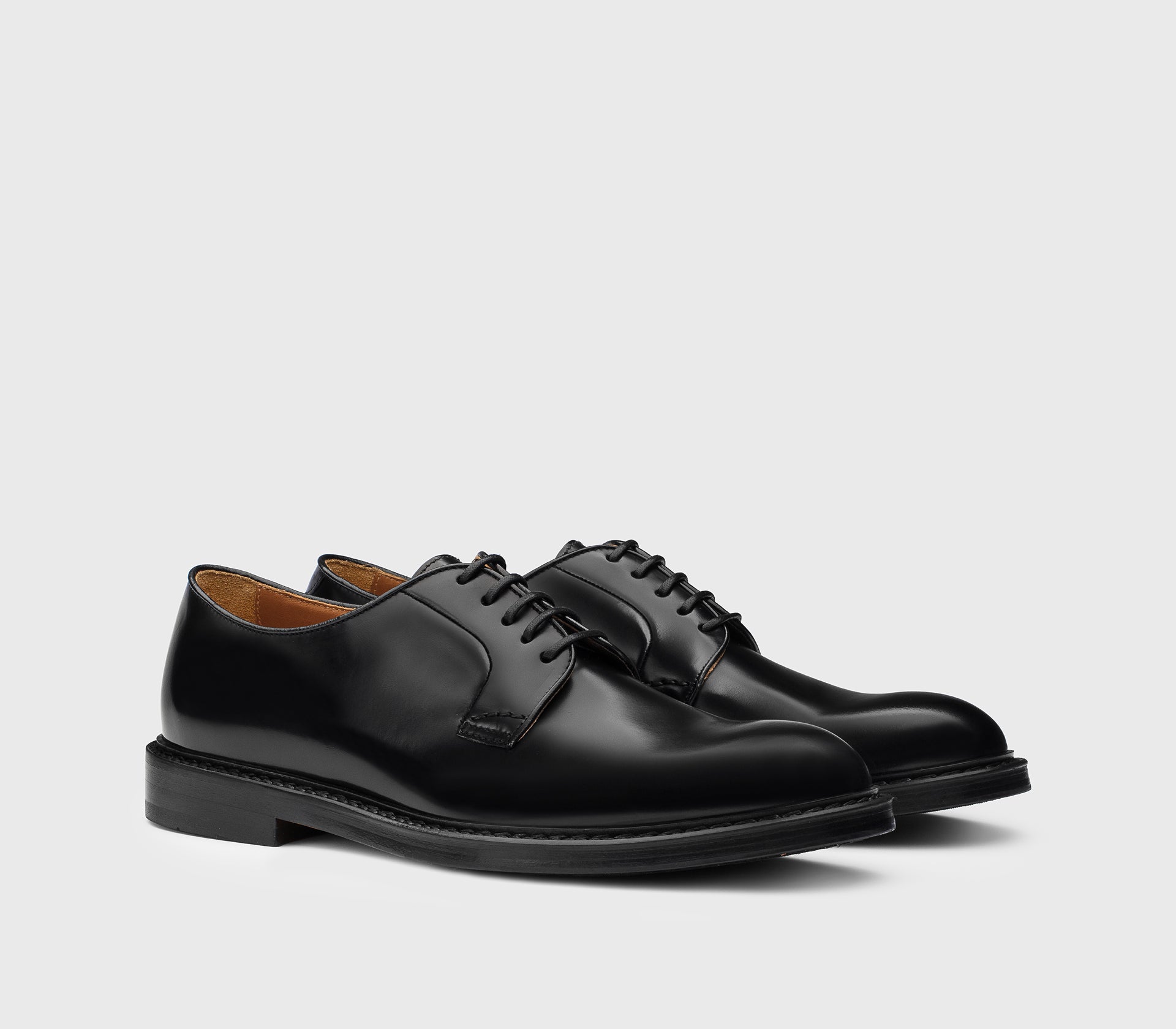 Black leather lace-up