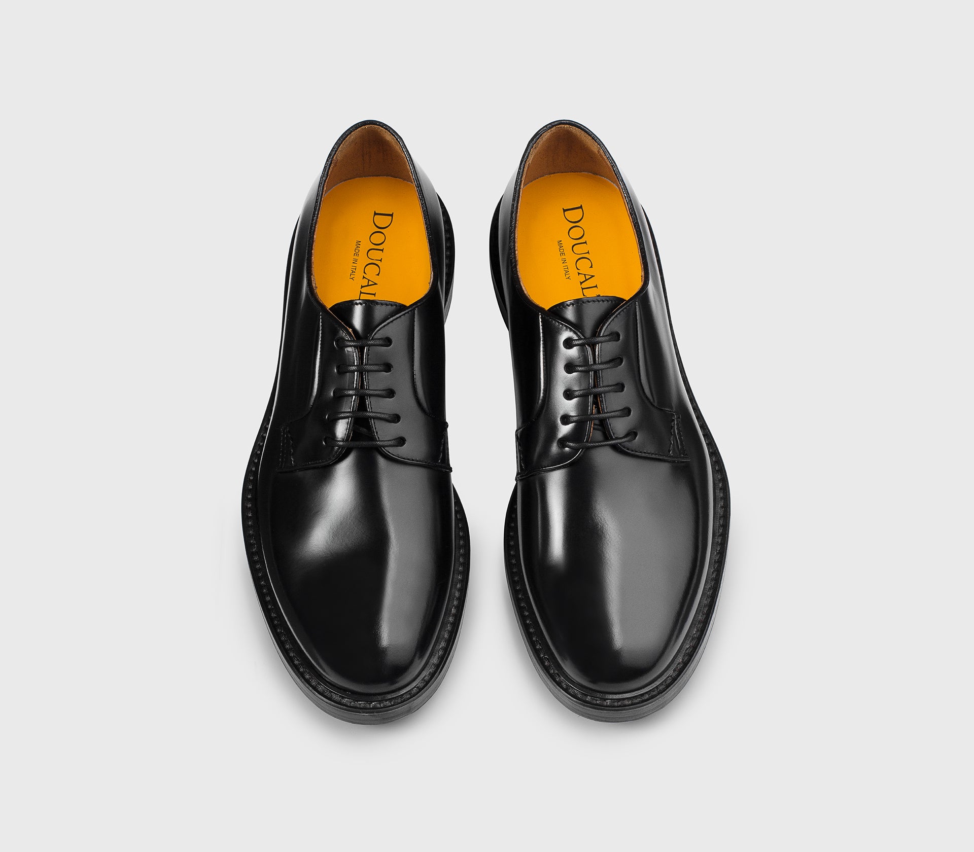Black leather lace-up