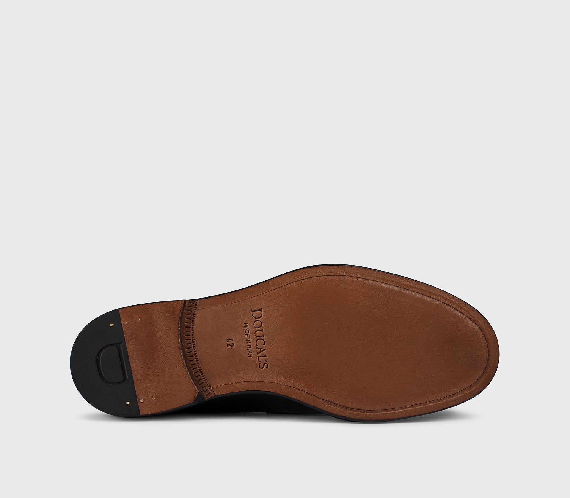 Black leather loafer